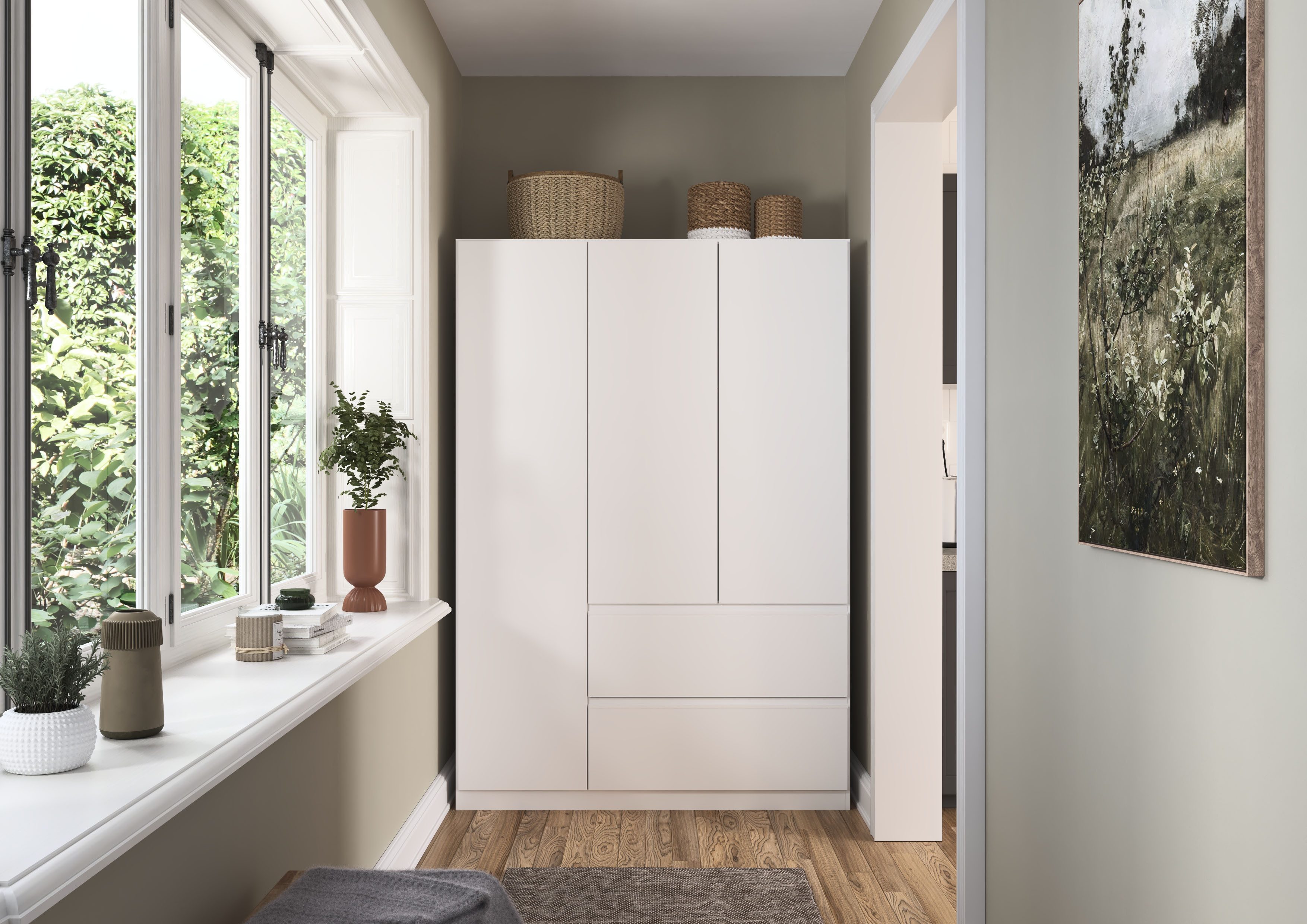rauch Draaideurkast Kledingkast Kast Garderobe Slaapkamerkast JOEL met twee lades, met push-to-open functie made in germany