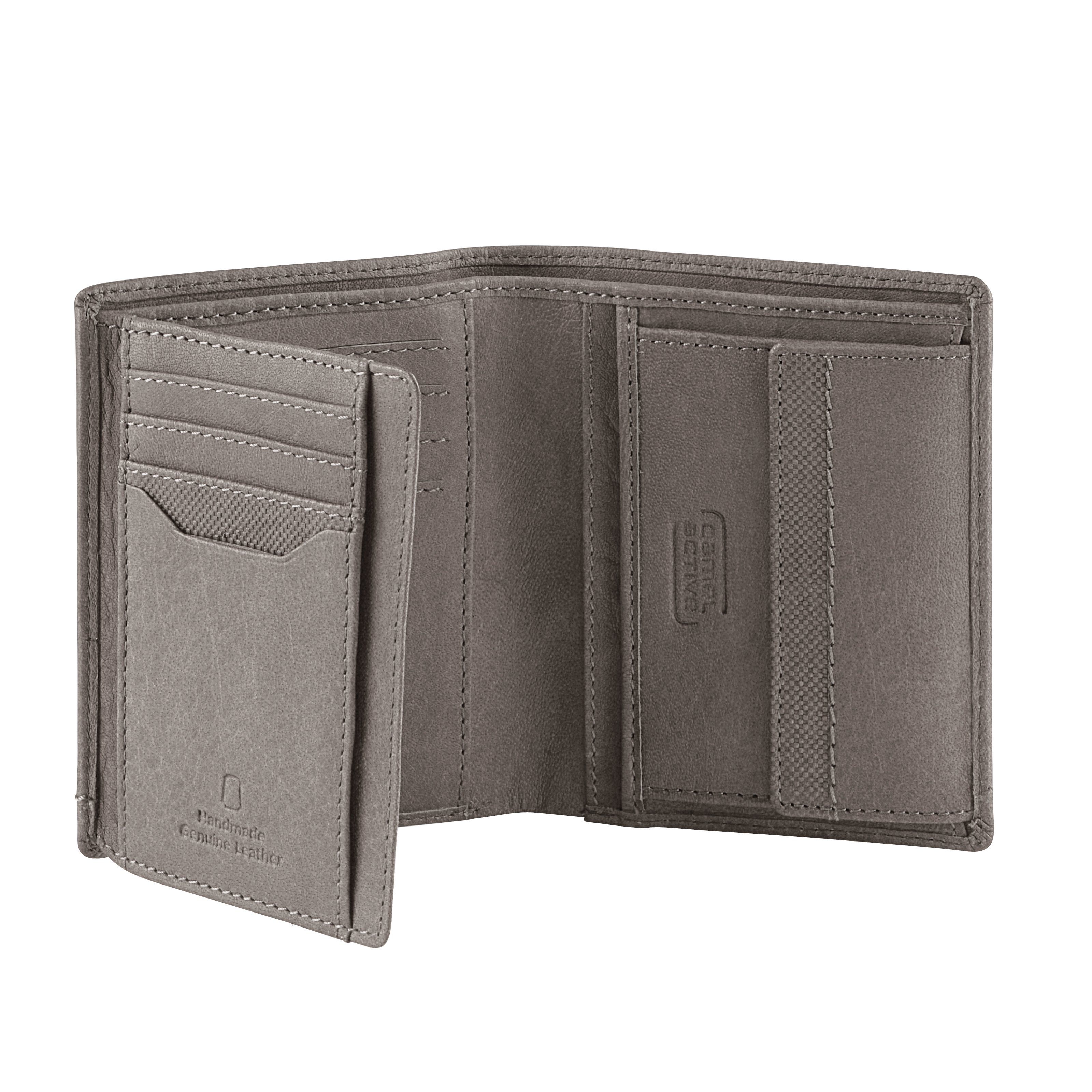 camel active Portemonnee NIMBUS zacht nerfleer met licht afgebiesde decoratieve naden, rfid-bescherming
