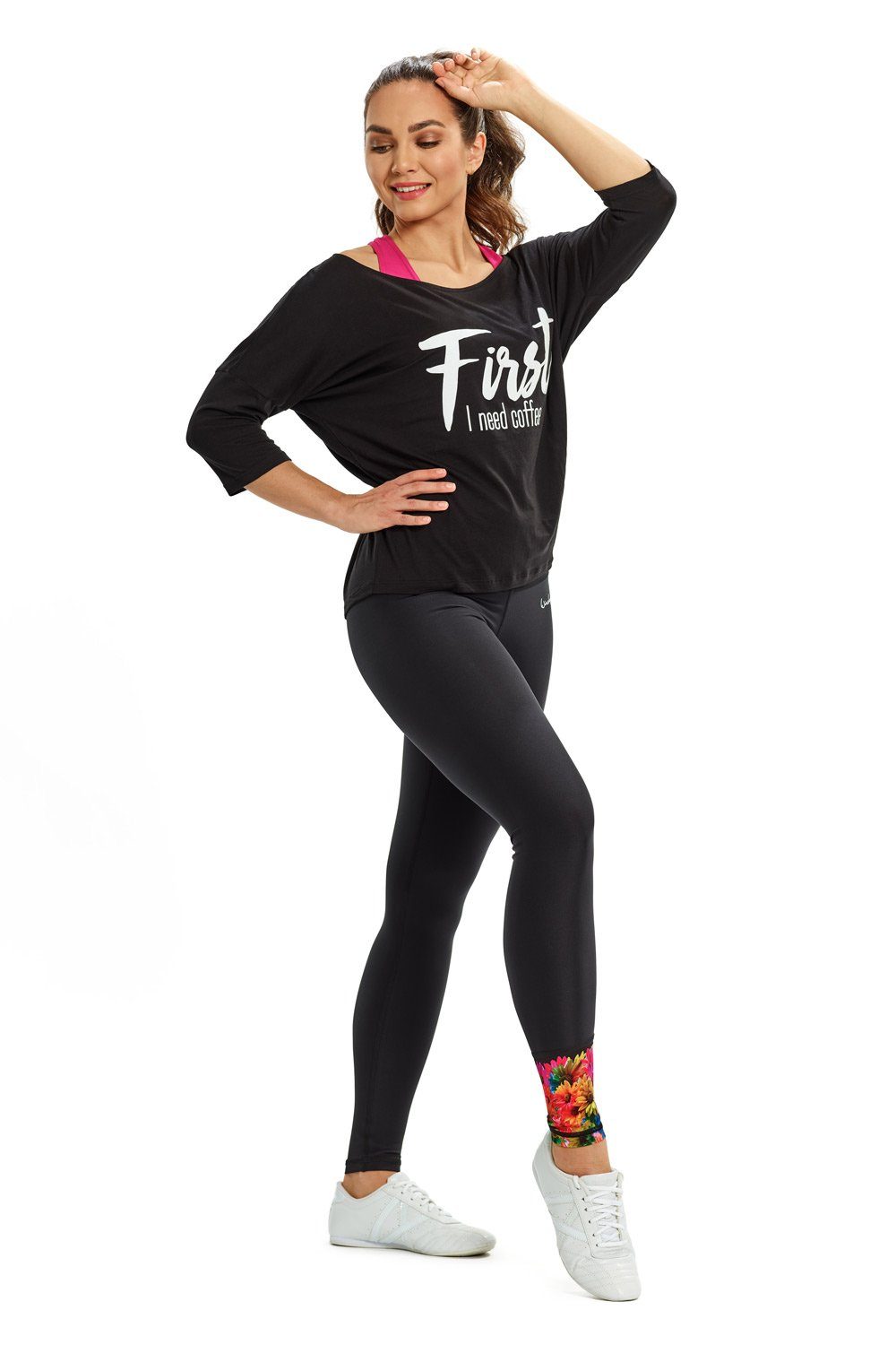Winshape Legging AEL106-Rainbow-Flowers met licht compressie-effect