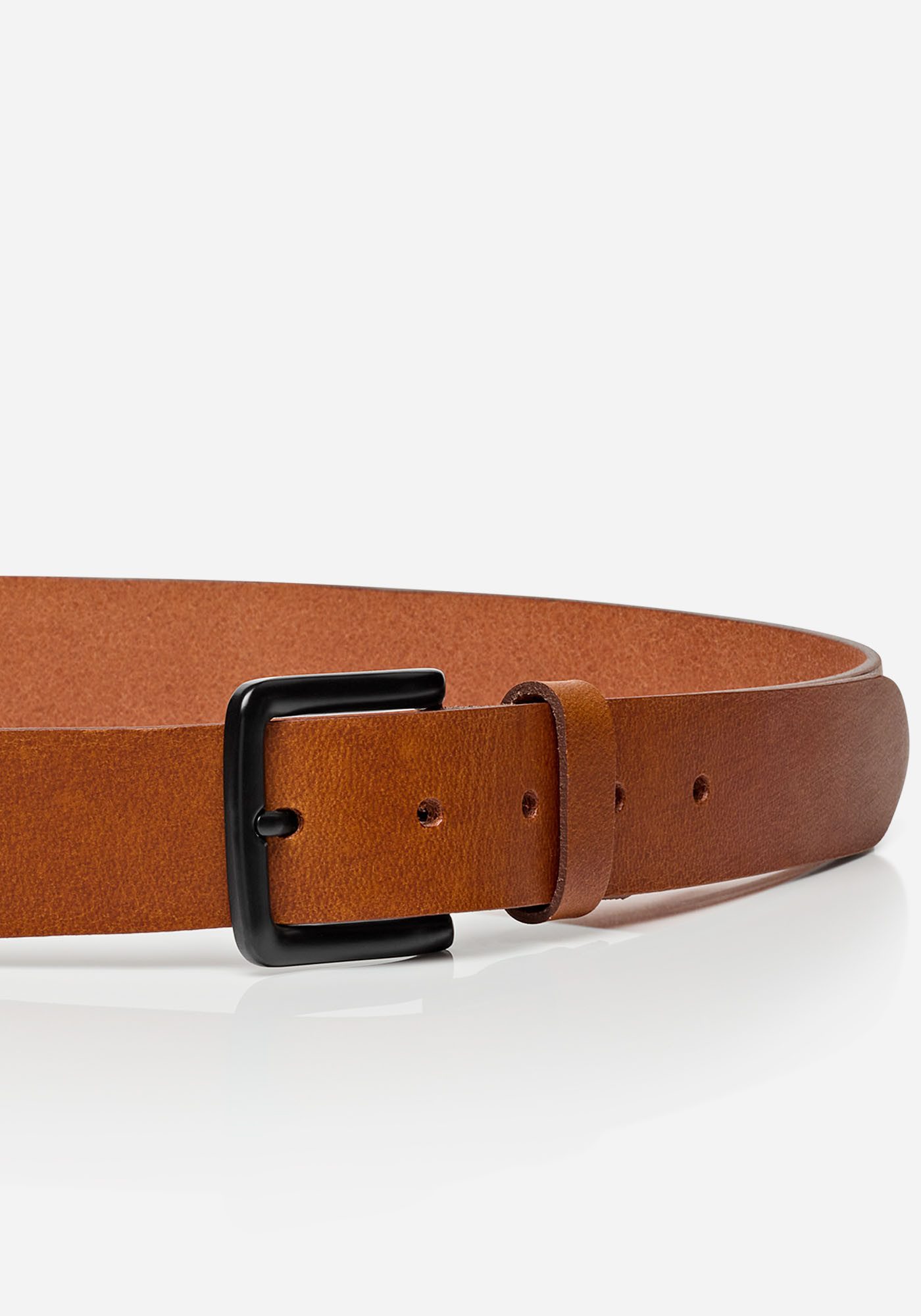 MONTI Leren riem Genova met gekleurde randen, lichte vintage-look