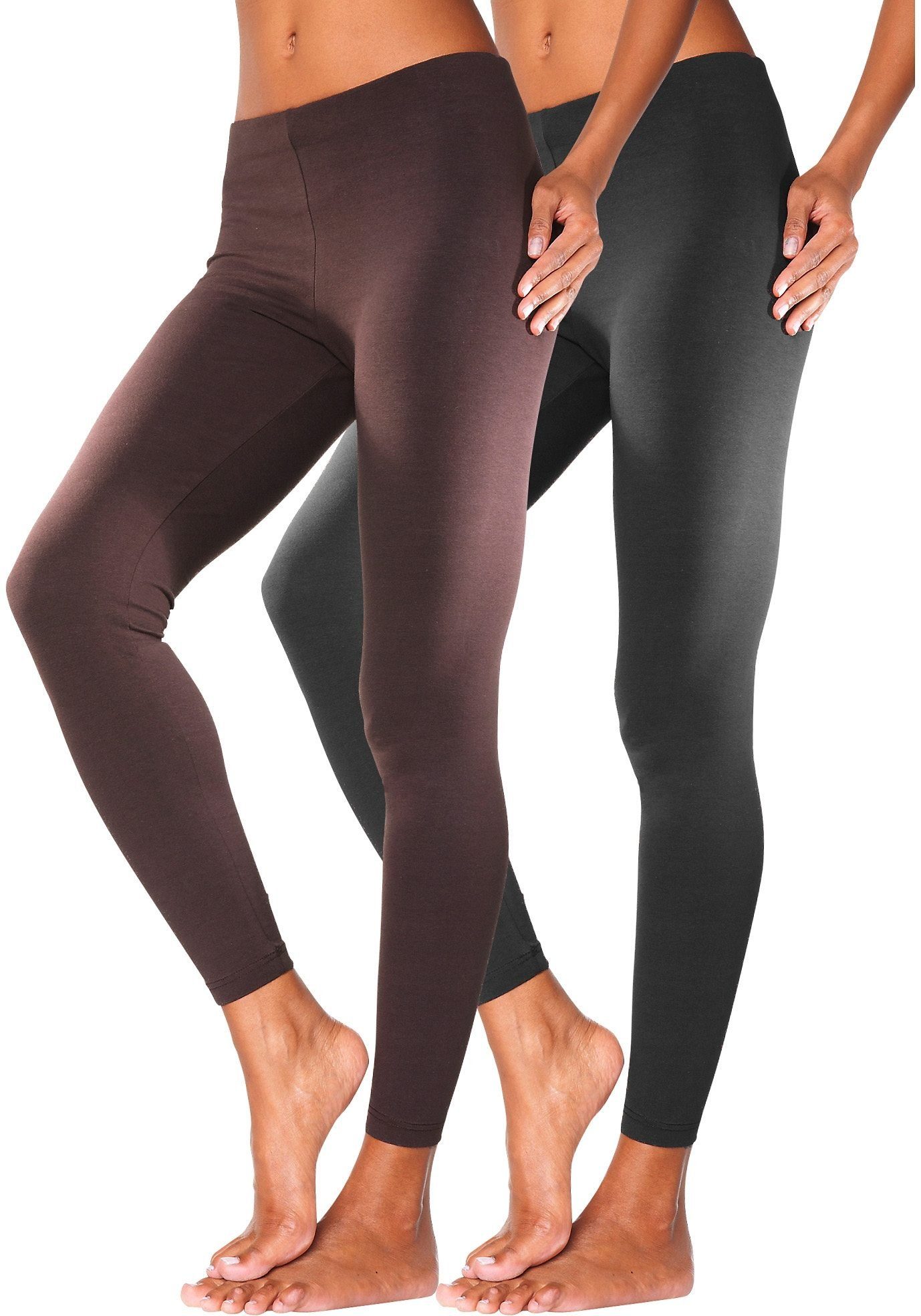 vivance active Legging met rubberen tailleband, loungewear (2-delig, Set van 2)