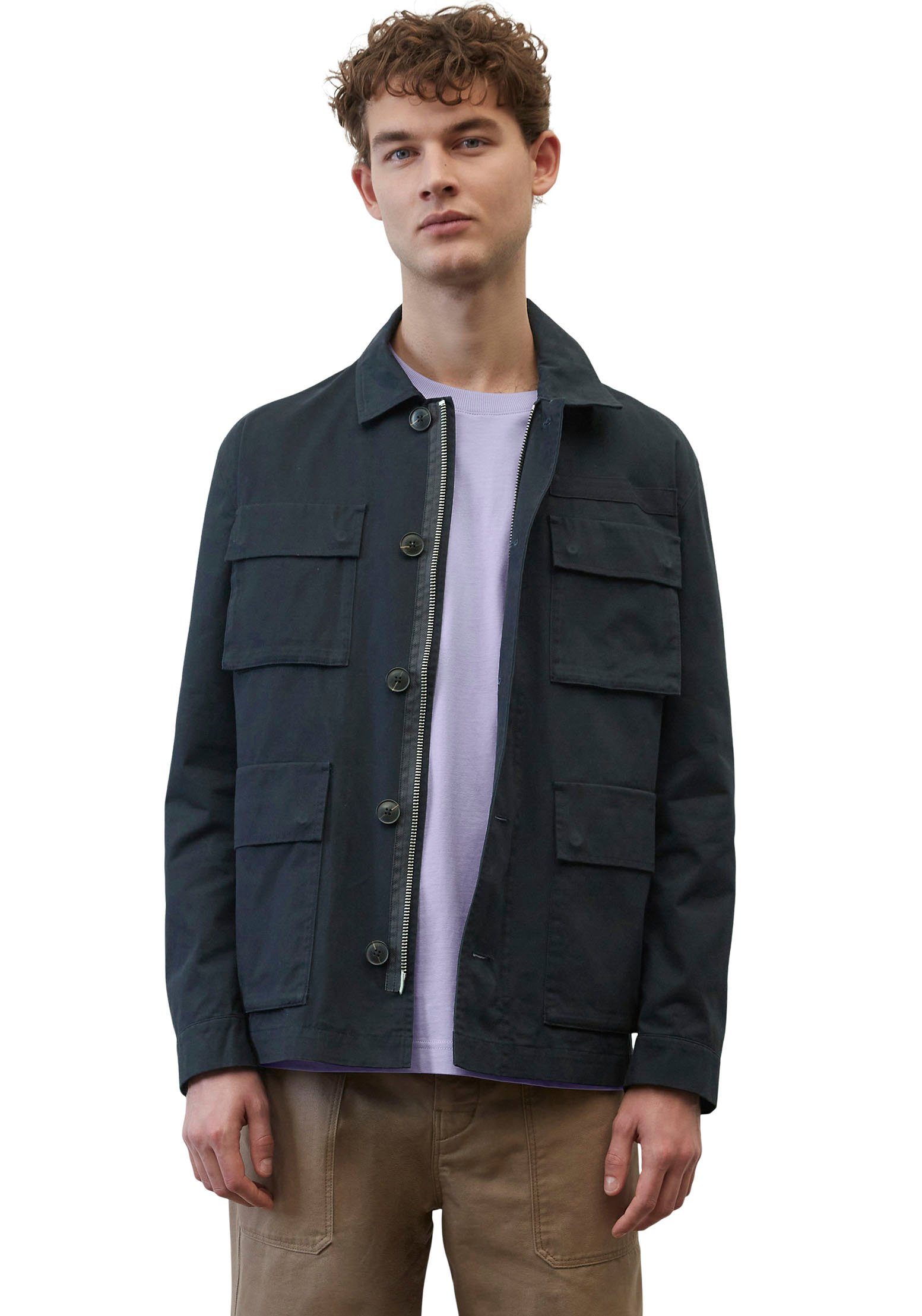 Marc O'Polo Overhemdjasje in cargo-jassenstijl heren overshirts maat XL blauw