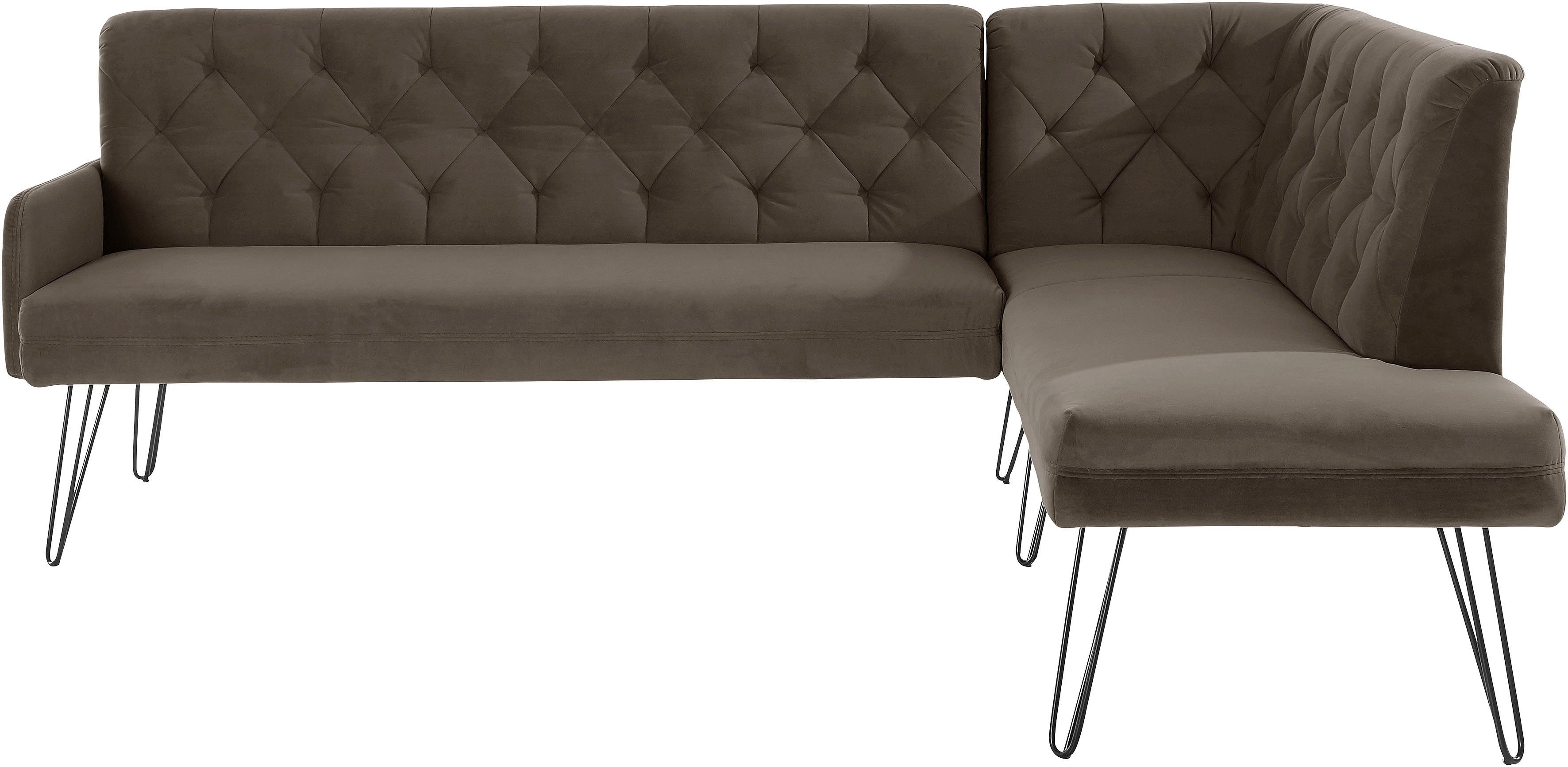 exxpo - sofa fashion Hoekbank Doppio, Chesterfield look, comfortabel en handig, hoge designvoeten