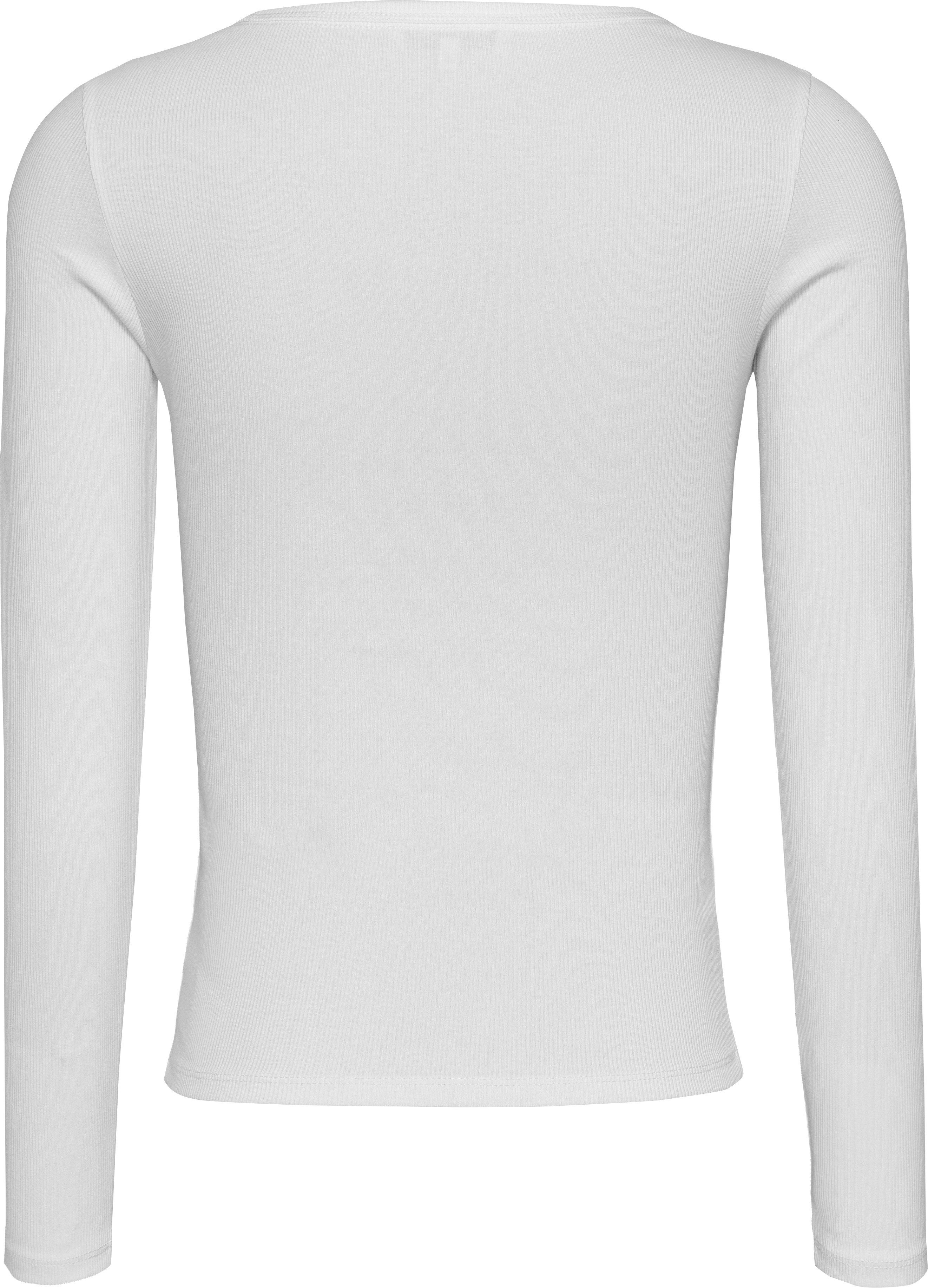 TOMMY JEANS Shirt met lange mouwen TJW SLIM ESSENTIAL RIB V LS