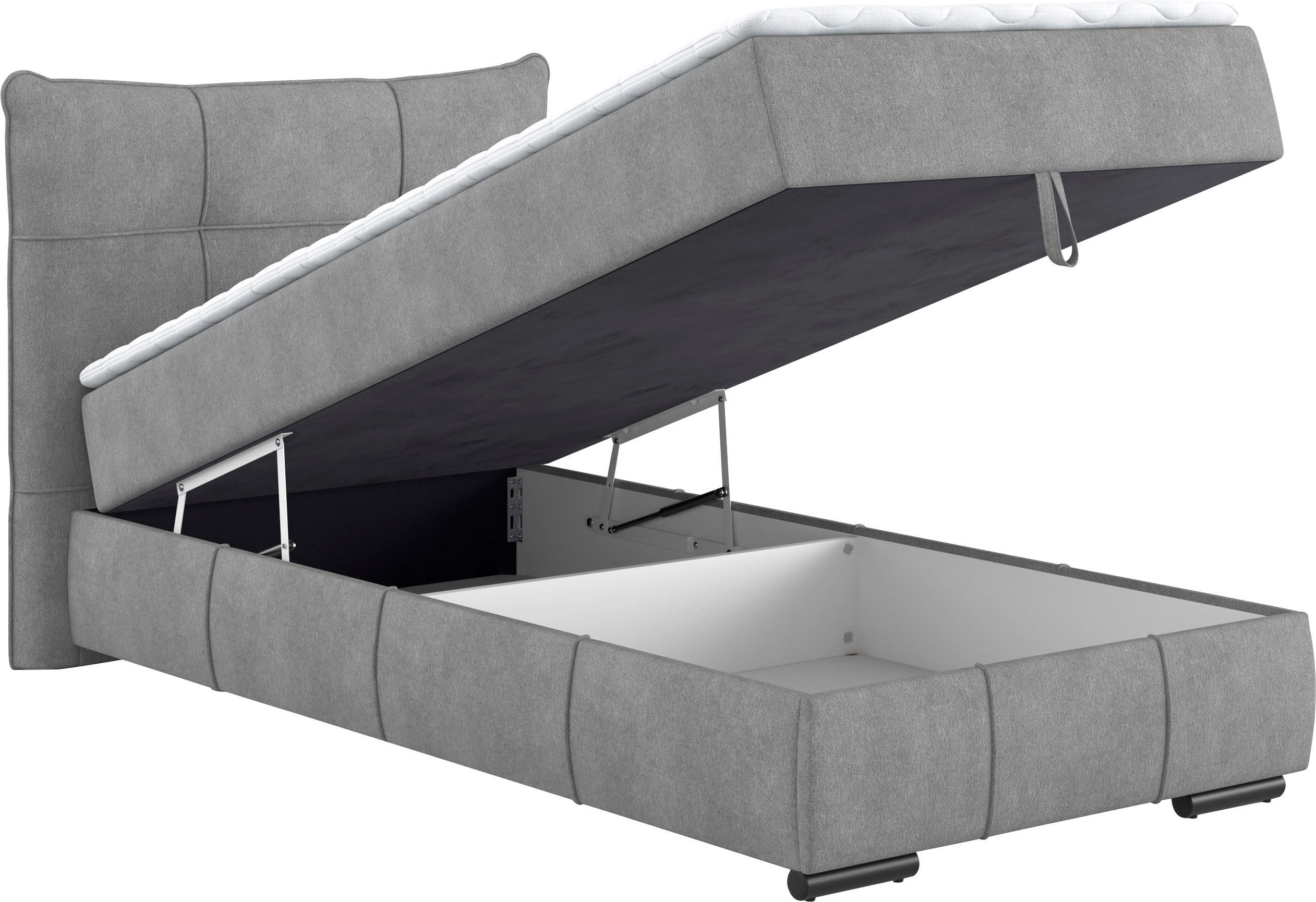 Mr. Couch Boxspring Brewdley met bedkist, incl. matras Topmatras en sierkussen, in verschillende hardheden beschikbaar