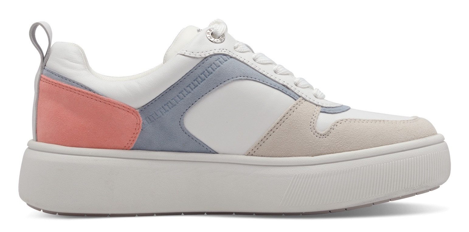 Tamaris Plateausneakers vrijetijdsschoen, lage schoen, veterschoen met contrastafwerkingen