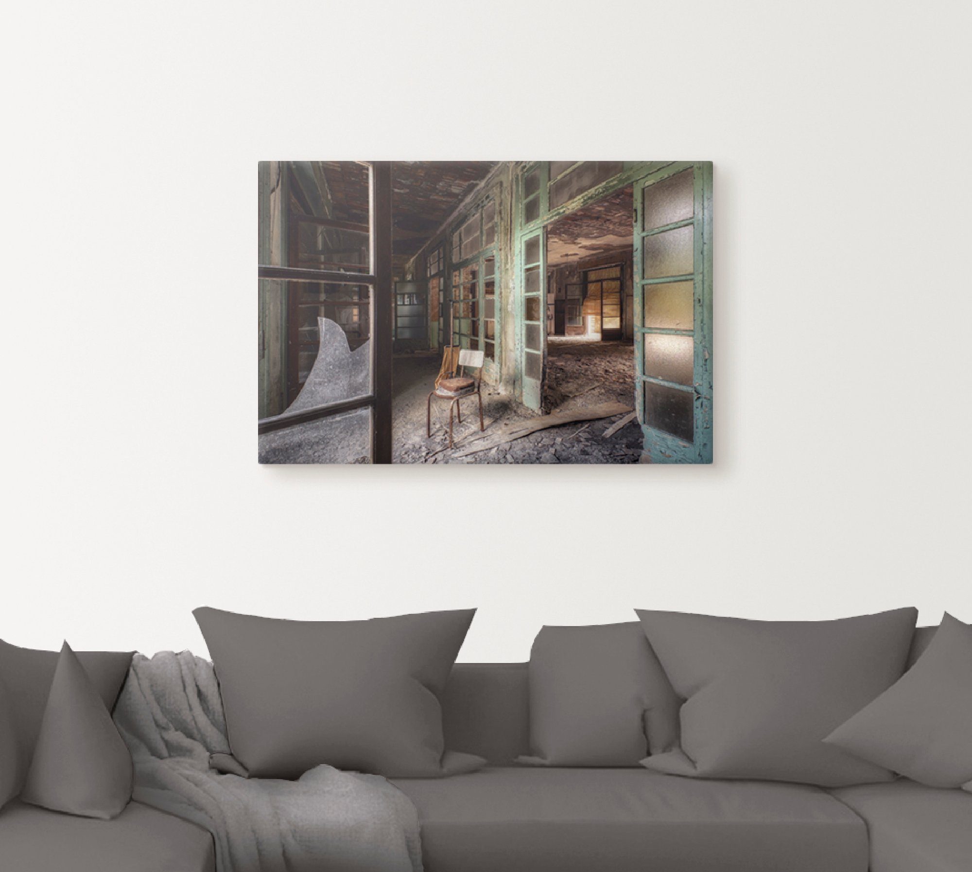 Artland Artprint Lost Place - stoel - verlaten plaatsen als artprint van aluminium, artprint voor buiten, artprint op linnen, poster in verschillende maten. maten