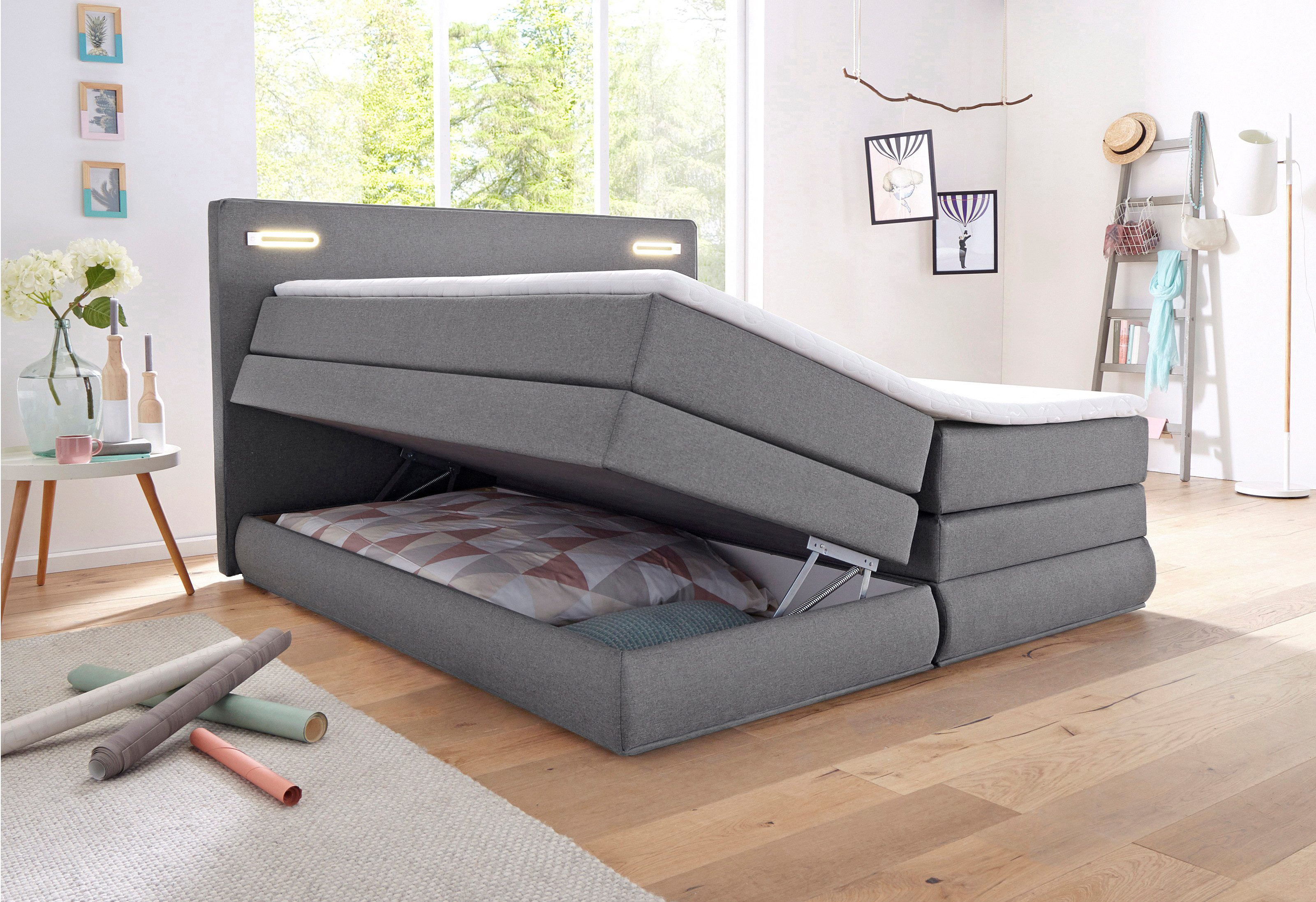 COLLECTION AB Boxspring Ninoni incl. bedlade, topper en optioneel met led-verlichting