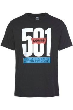 levi's shirt met print met logoprint, 501 collection zwart