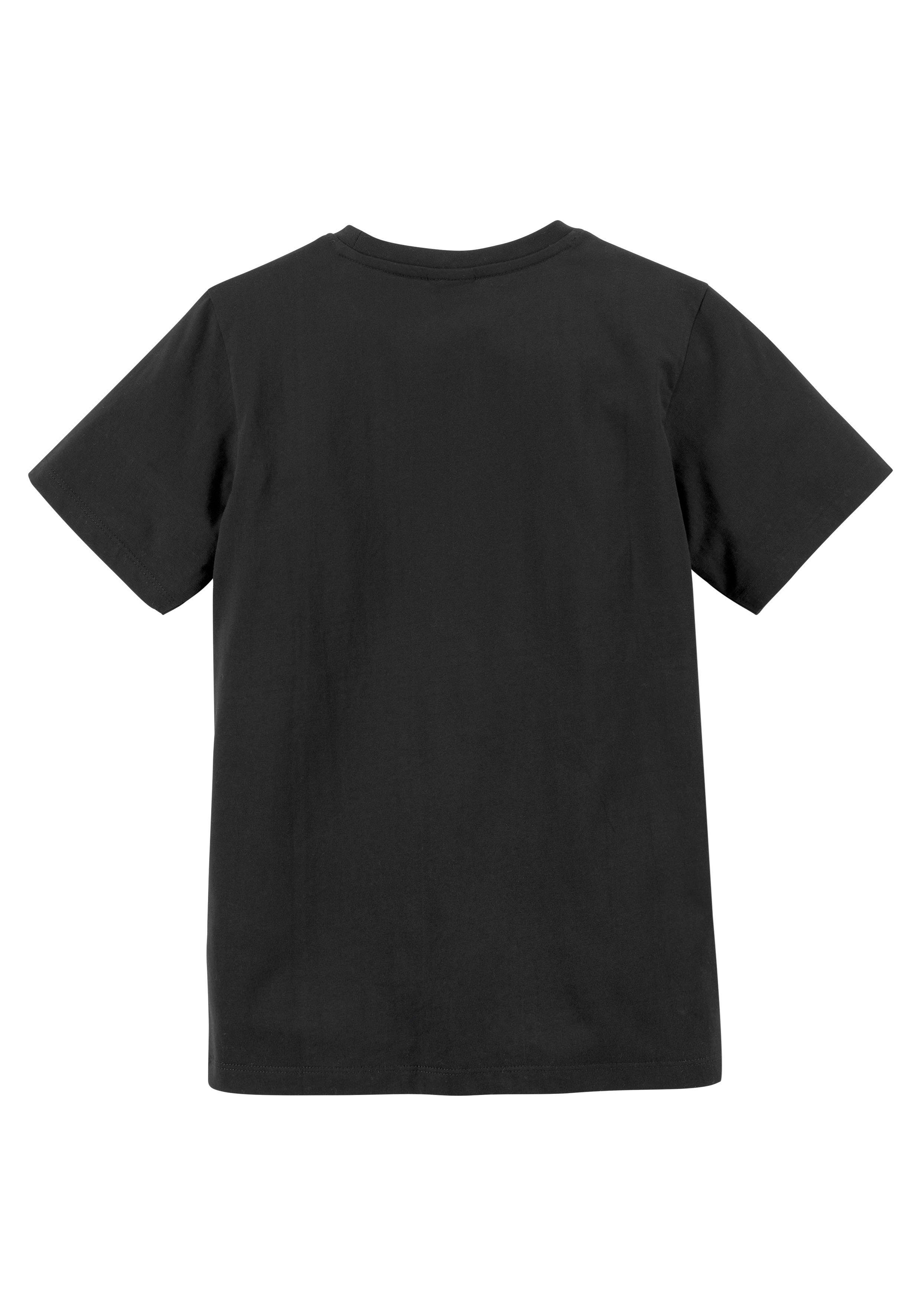 KIDSWORLD T-shirt Met spreuk: LASS UNS: HALT DIE KLAPPEN! SPELEN Korte mouwen, basic pasvorm, met trendy statements en slogans