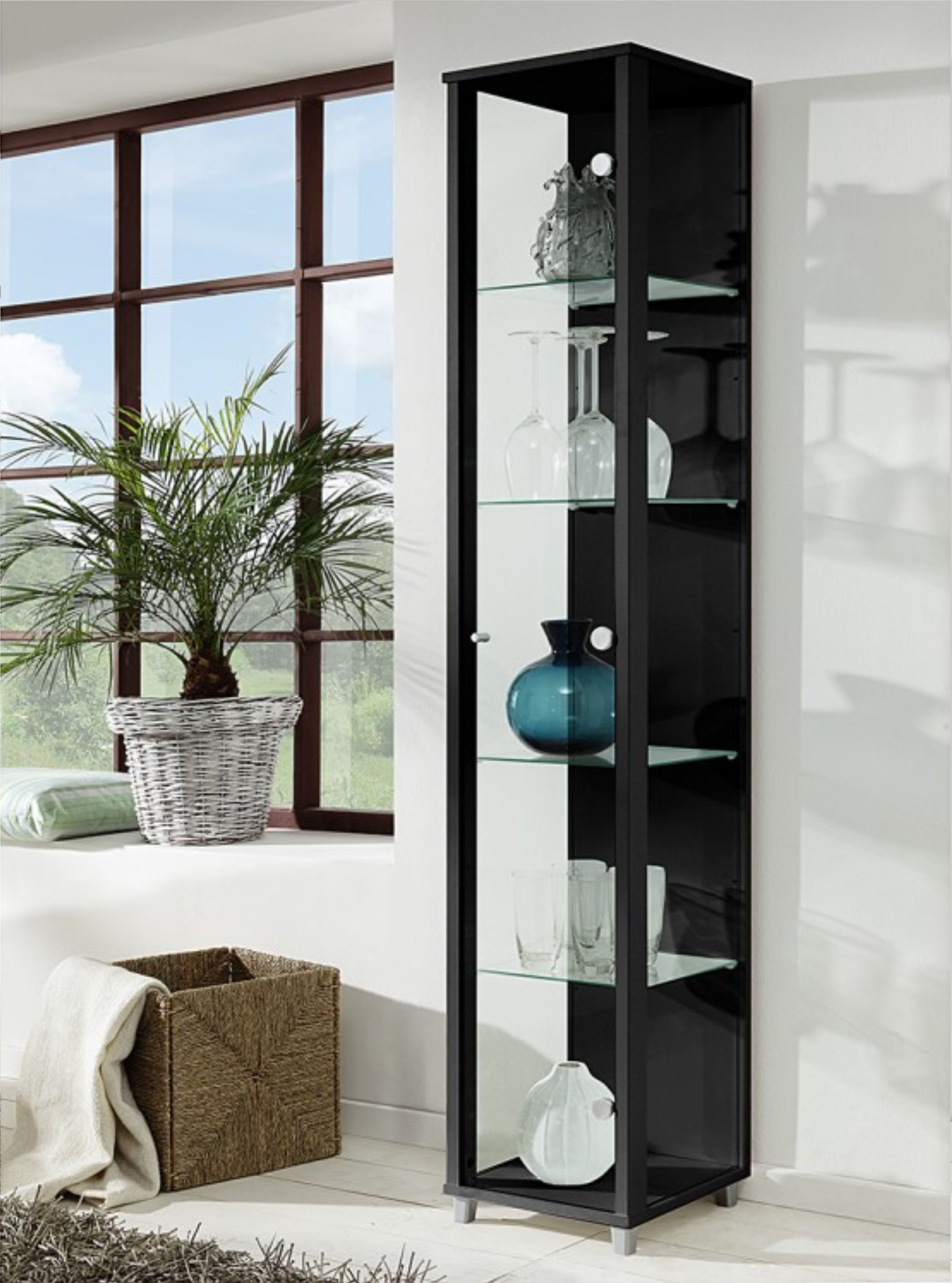 fif möbel Vitrinekast OPTIMA hoogte ca. 172 cm Staande vitrine/Glasvitrine 1x Glazen deur, perfect voor verzamelaars, verzamelvitrine