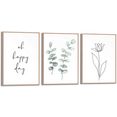 reinders! artprint mooie dag lijnentekening - bloem - plant - natuur (3 stuks) zwart
