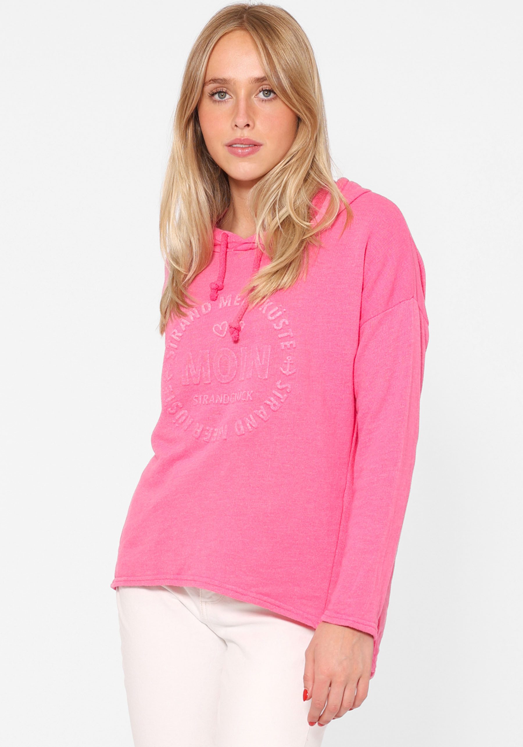 Zwillingsherz Hoodie Moin met capuchon en stempeldruk dames truien met capuchon maat S/M roze