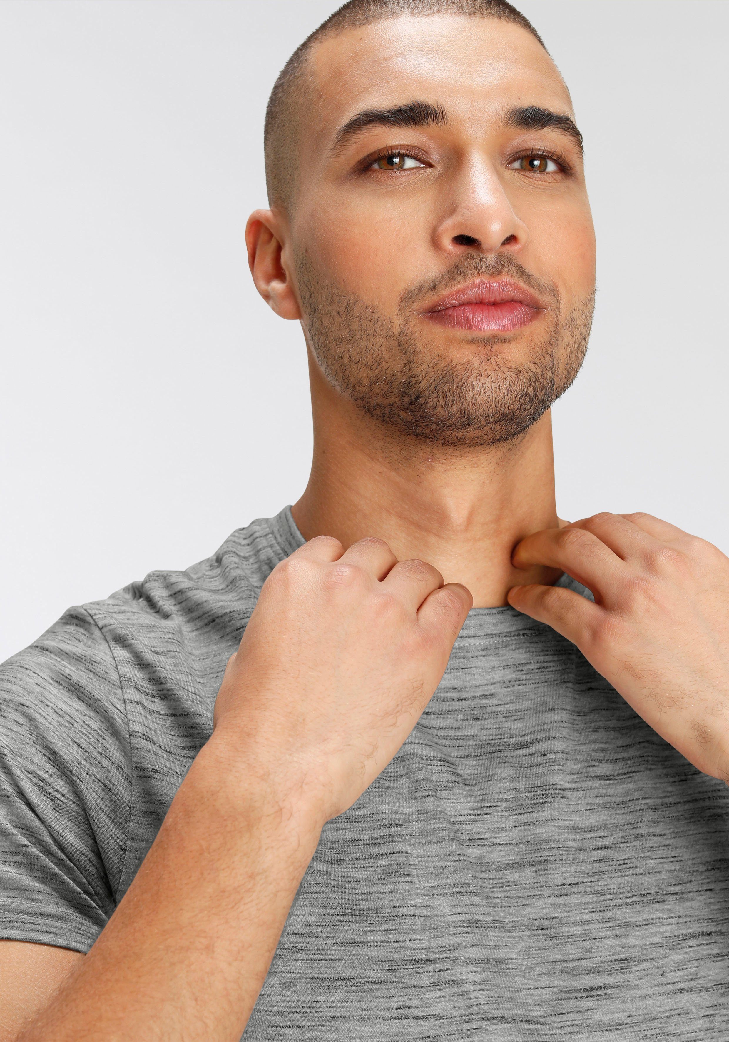 AJC T-shirt Korte mouwen, regular fit, gemêleerd, ronde hals