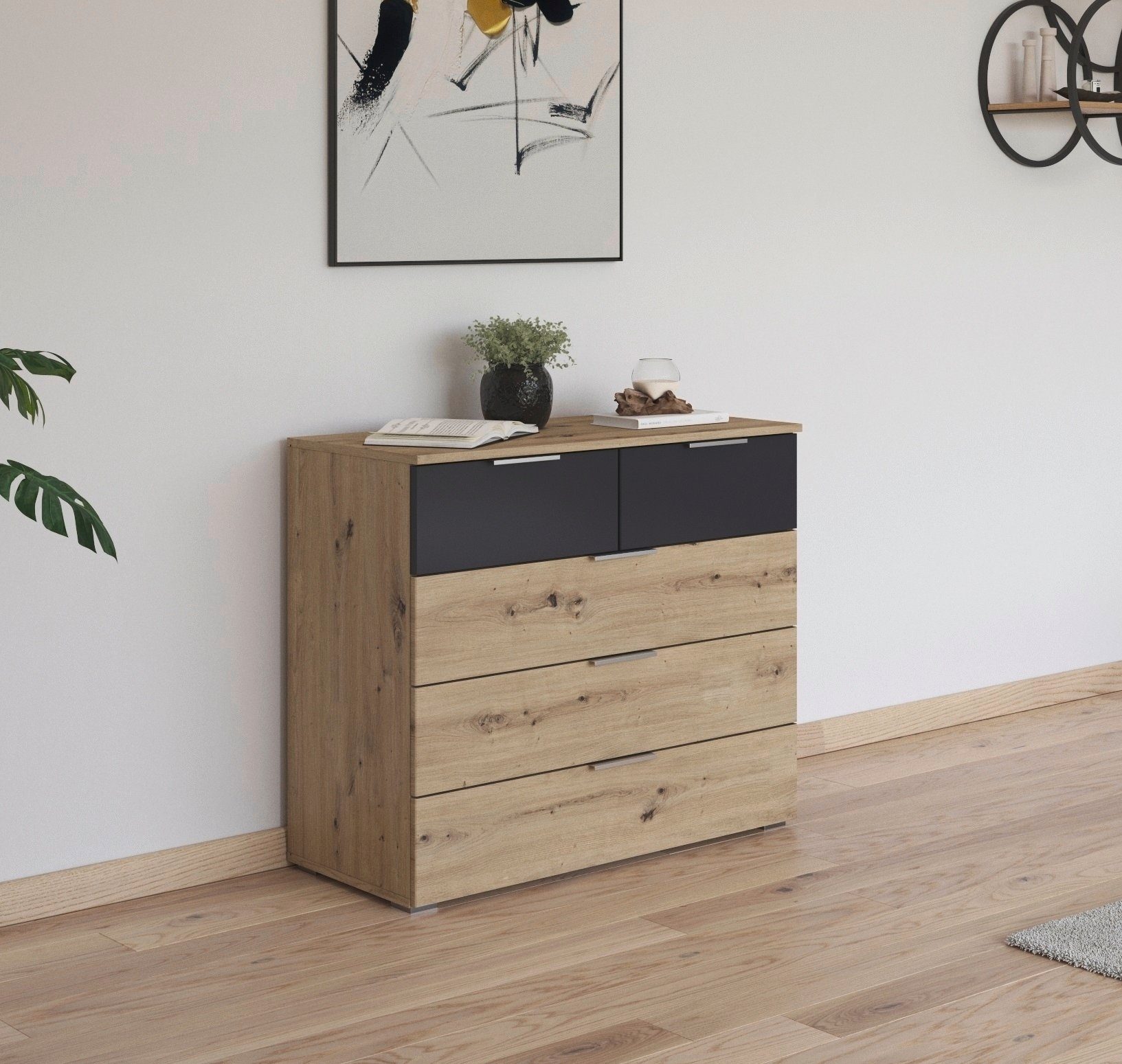 rauch Ladekast Monza sideboard commode waskast met 5 ruime lades in trendy kleurencombinaties