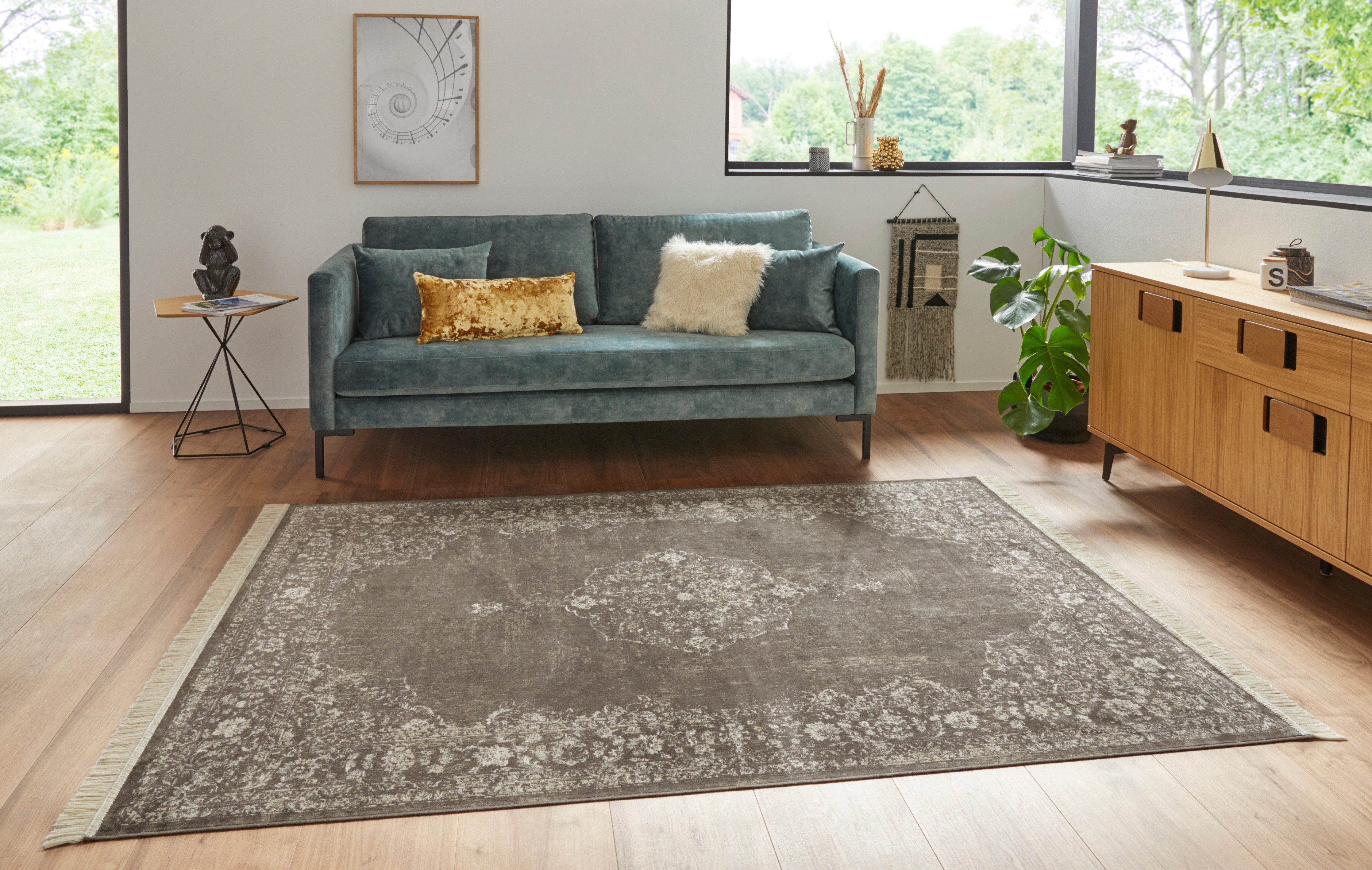 NOURISTAN Vloerkleed Orient Vintage medaillon Oriëntaals met franje, oriënt, woonkamer, slaapkamer, eetkamer