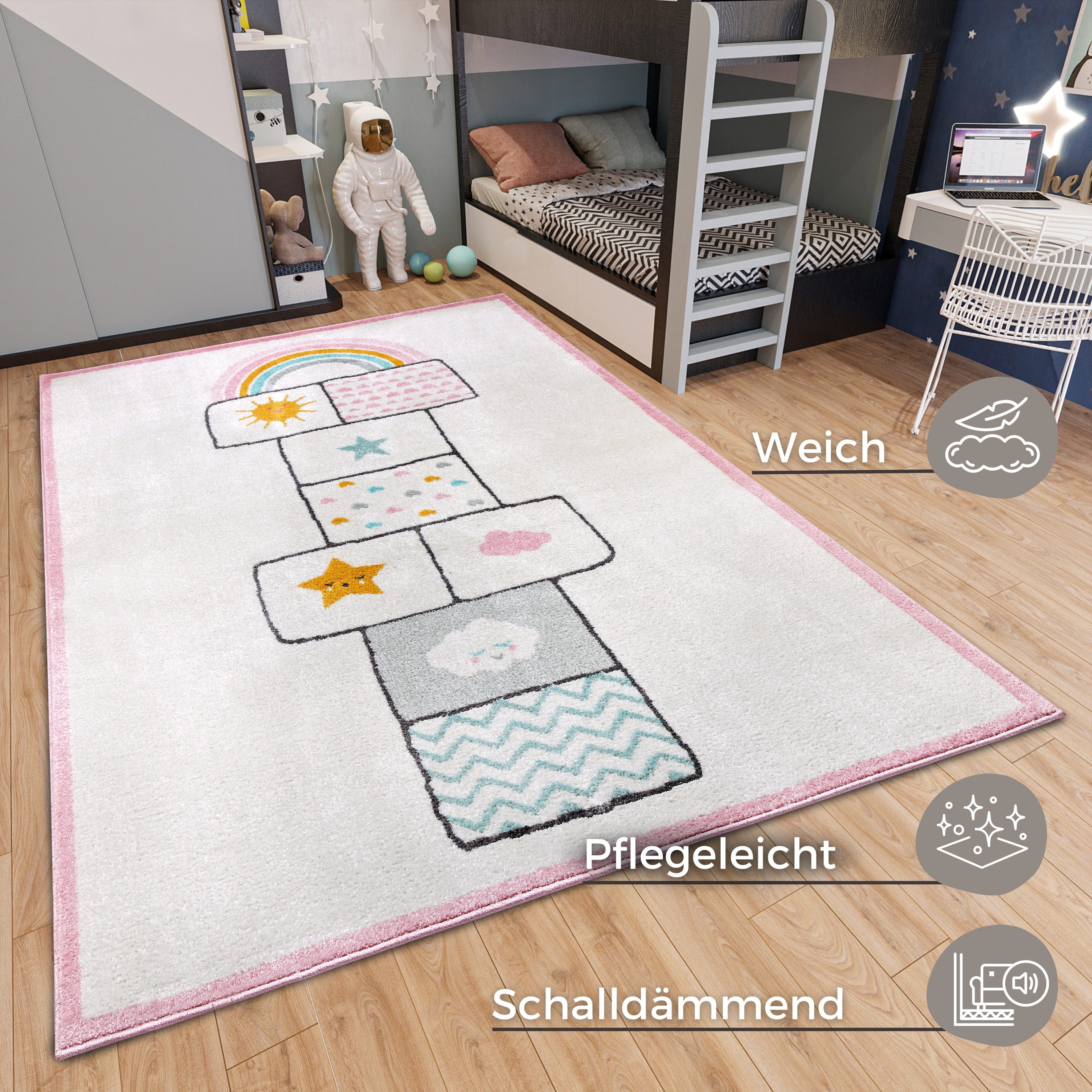 HANSE Home Kindervloerkleed Adventures Bouncy Speeltapijt, stevig, kinderkamer, kortpolig, speelondergrond