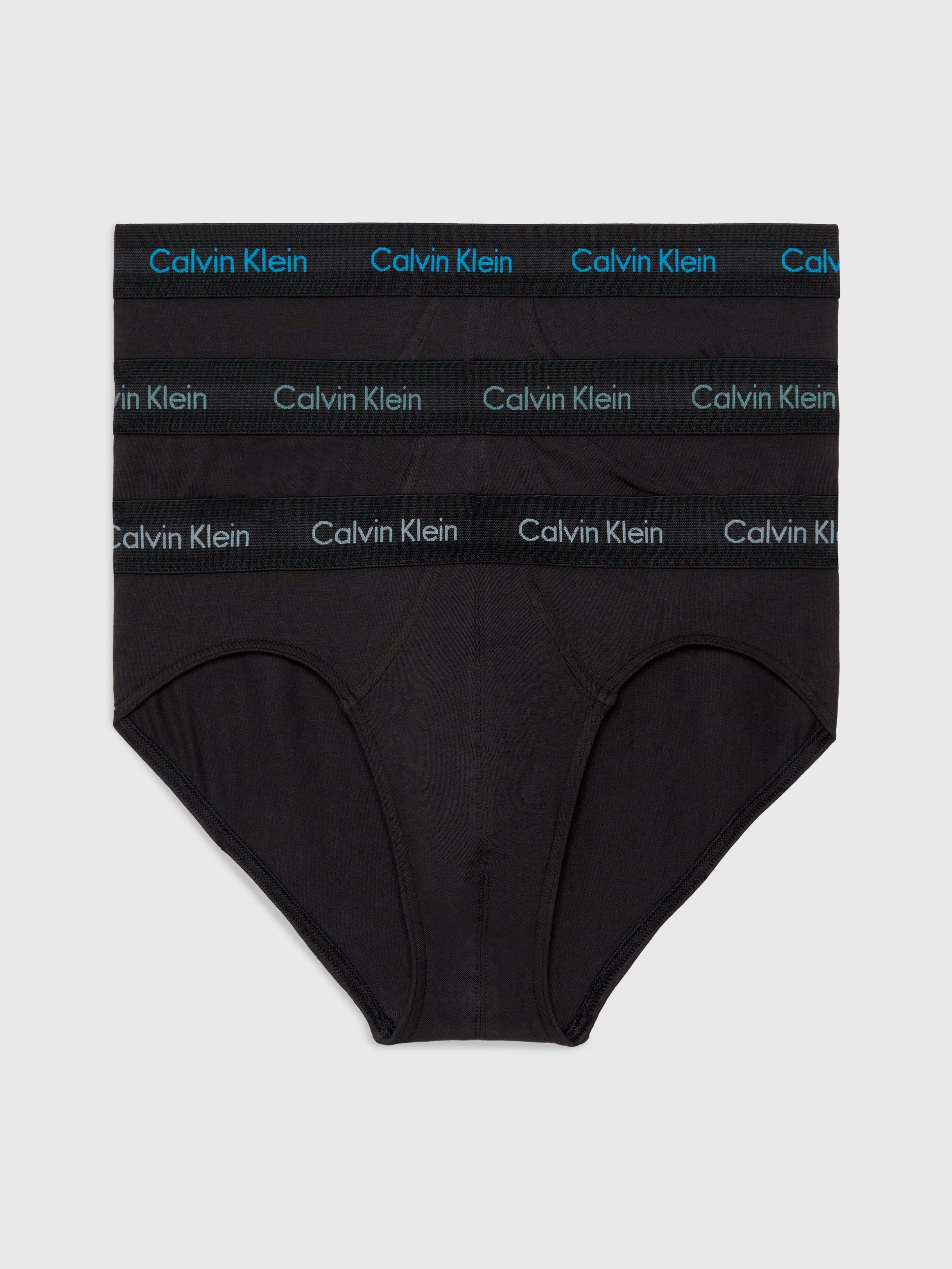 Calvin Klein Zwarte Katoenen Briefs met Driekleurige Print Black Heren