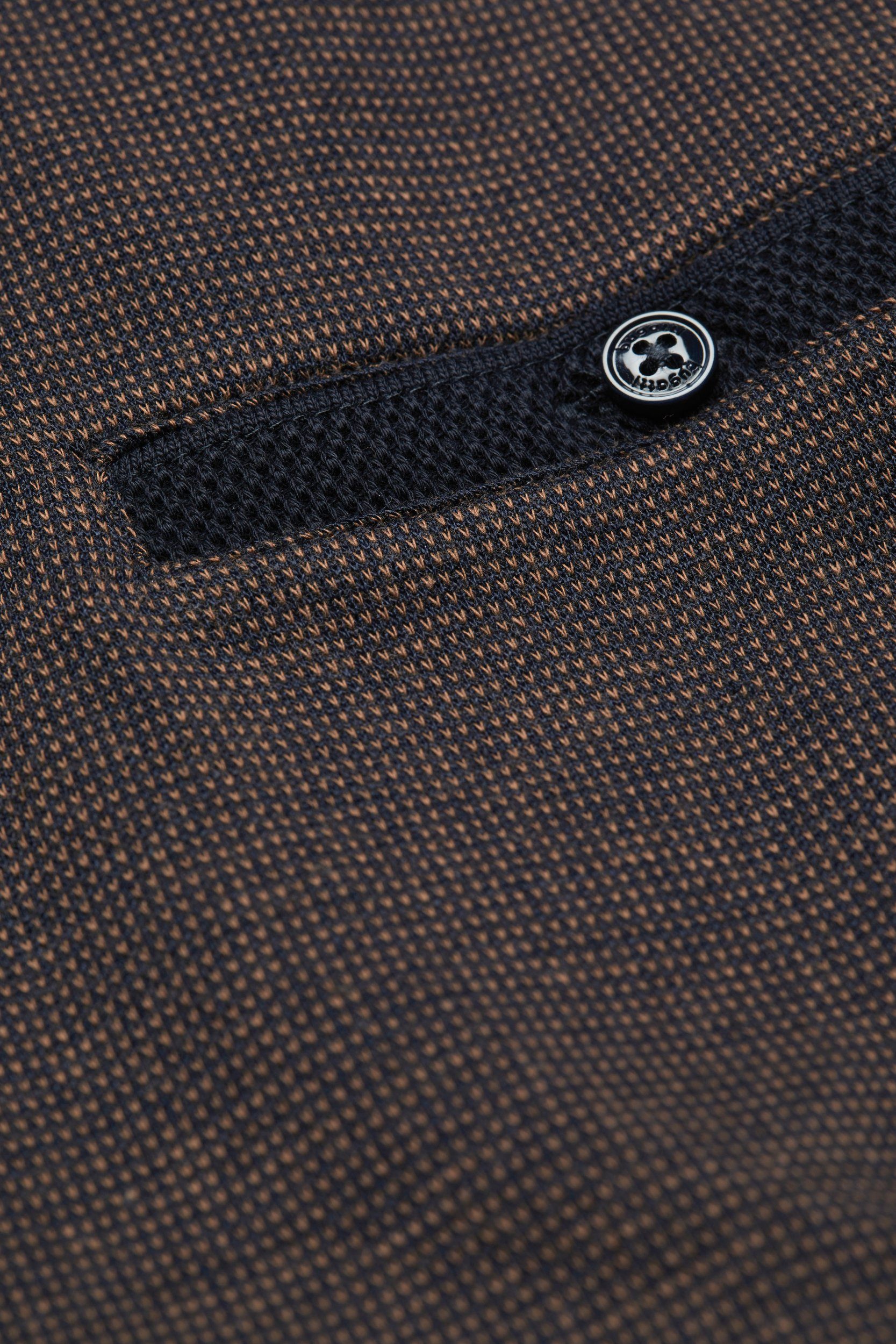 Bugatti Poloshirt met lange mouwen in 2-tone-look