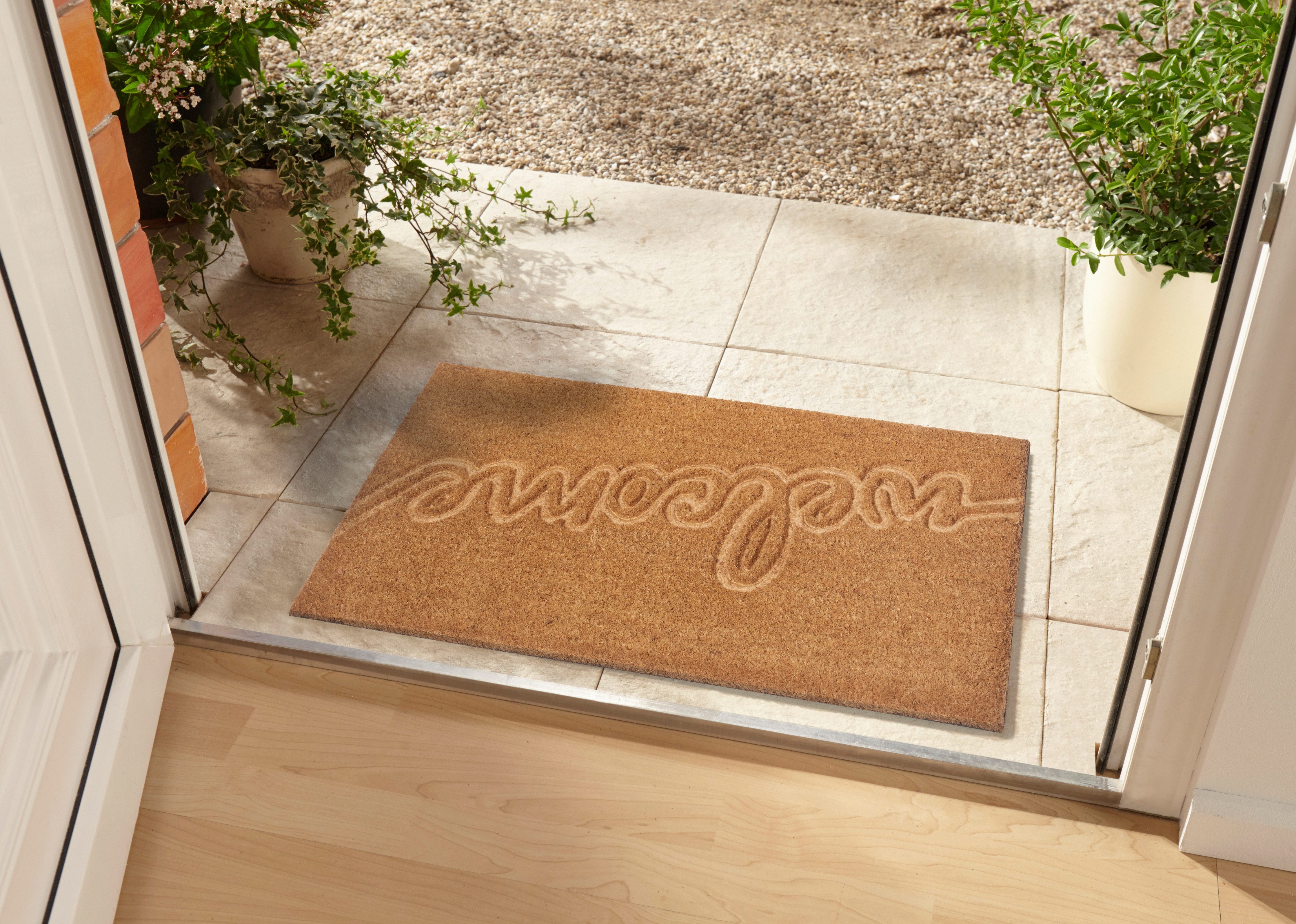 HANSE Home Mat Welkom, deurmat Kokos, vuilopvangmat, outdoor, antislip, binnen, kokosmat, gang