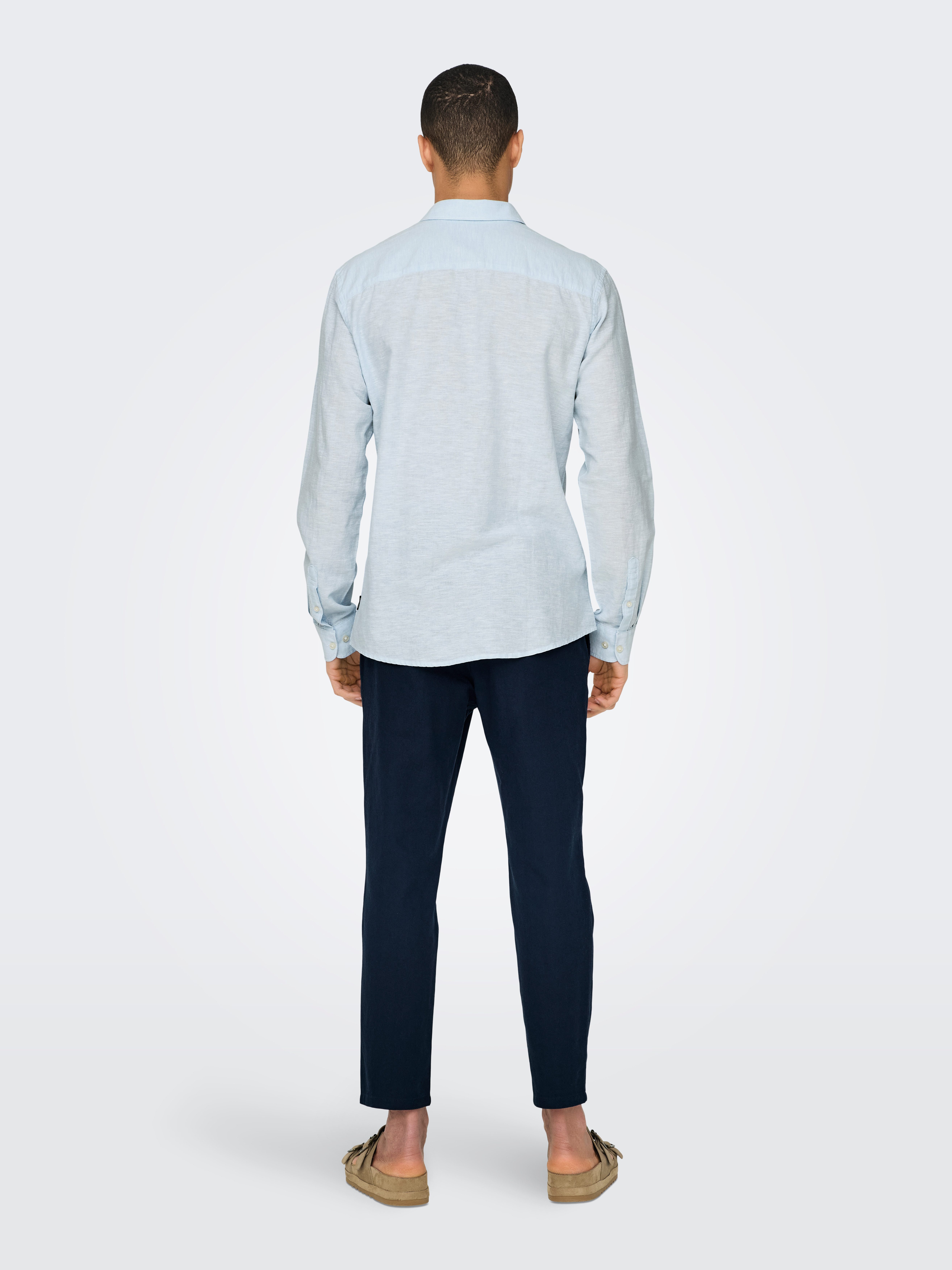 ONLY & SONS Overhemd met lange mouwen ONSCAIDEN LS SOLID LINEN SHIRT NOOS