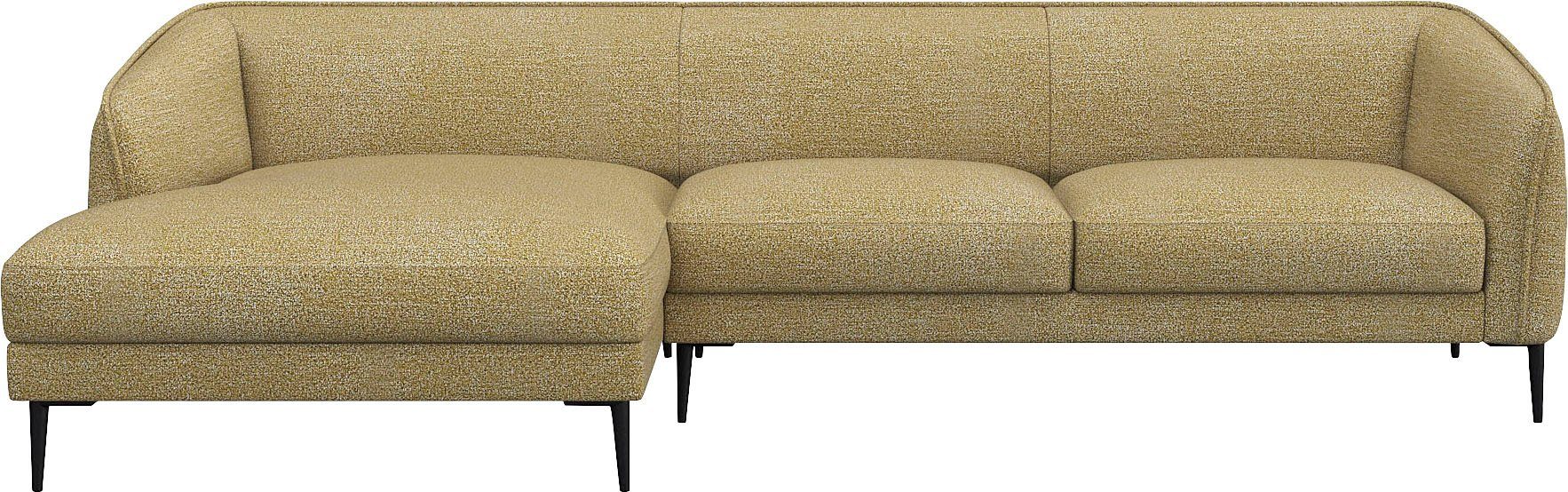 FLEXLUX Hoekbank Belle designbank, L-vorm, BxD 288x149 cm Scandinavisch design, in een sublieme verwerking bruin, hoekbanken, Chaiselongue links