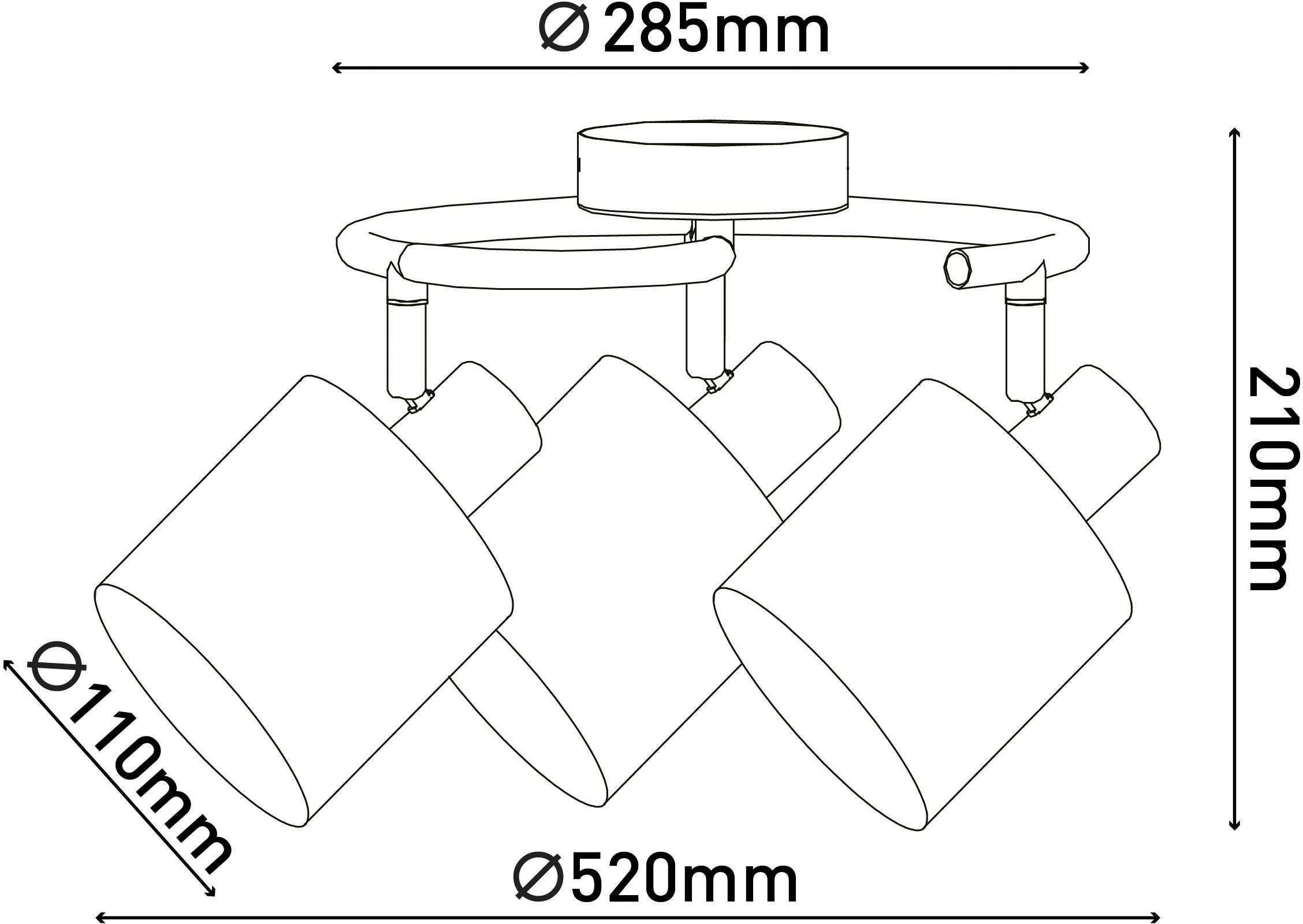 näve Plafondlamp Maron 3-pack plafond-, wandlamp, rondel, spot, 3xe14 max. 40w, metaal/textiel (1 stuk)