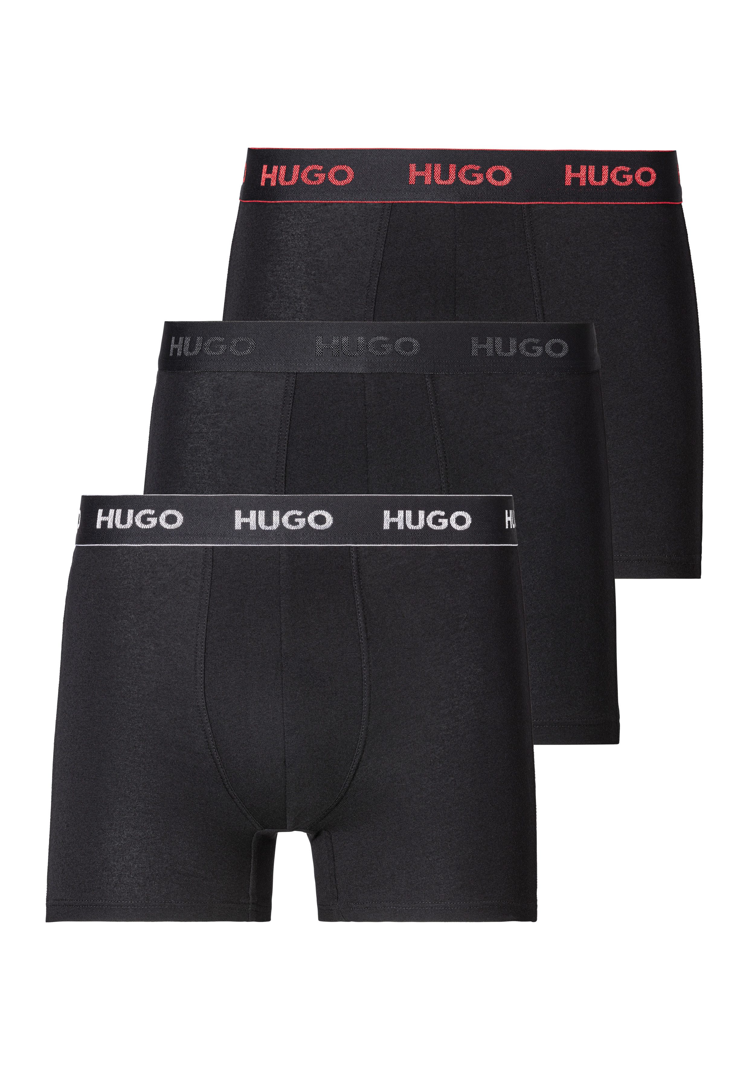 HUGO underwear Trunk BOXERBR TRIPLE met hugo logo-boord (set 3 stuks)