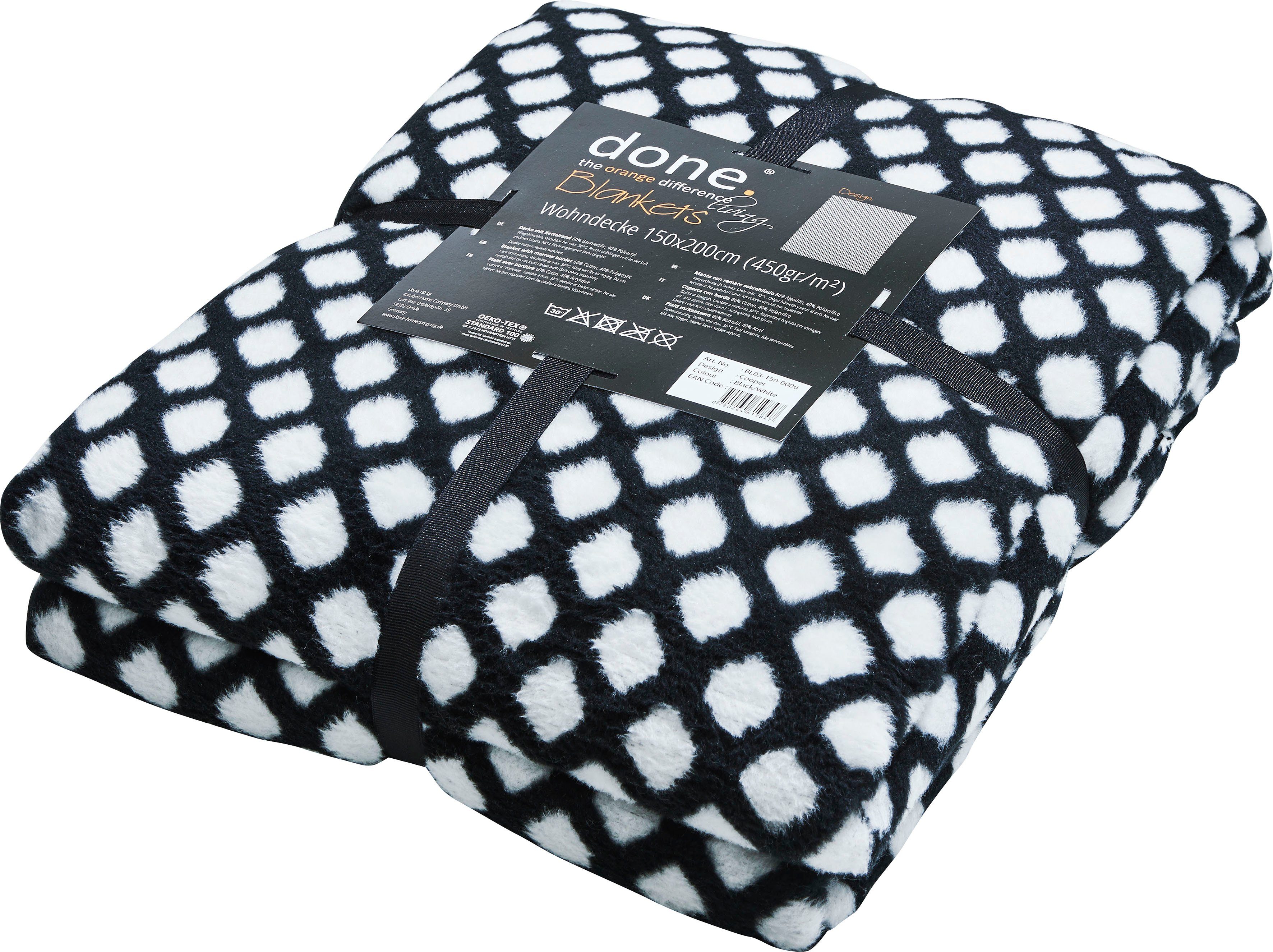 done.® Deken Cooper Deken met insluitende siernaad, knuffeldeken