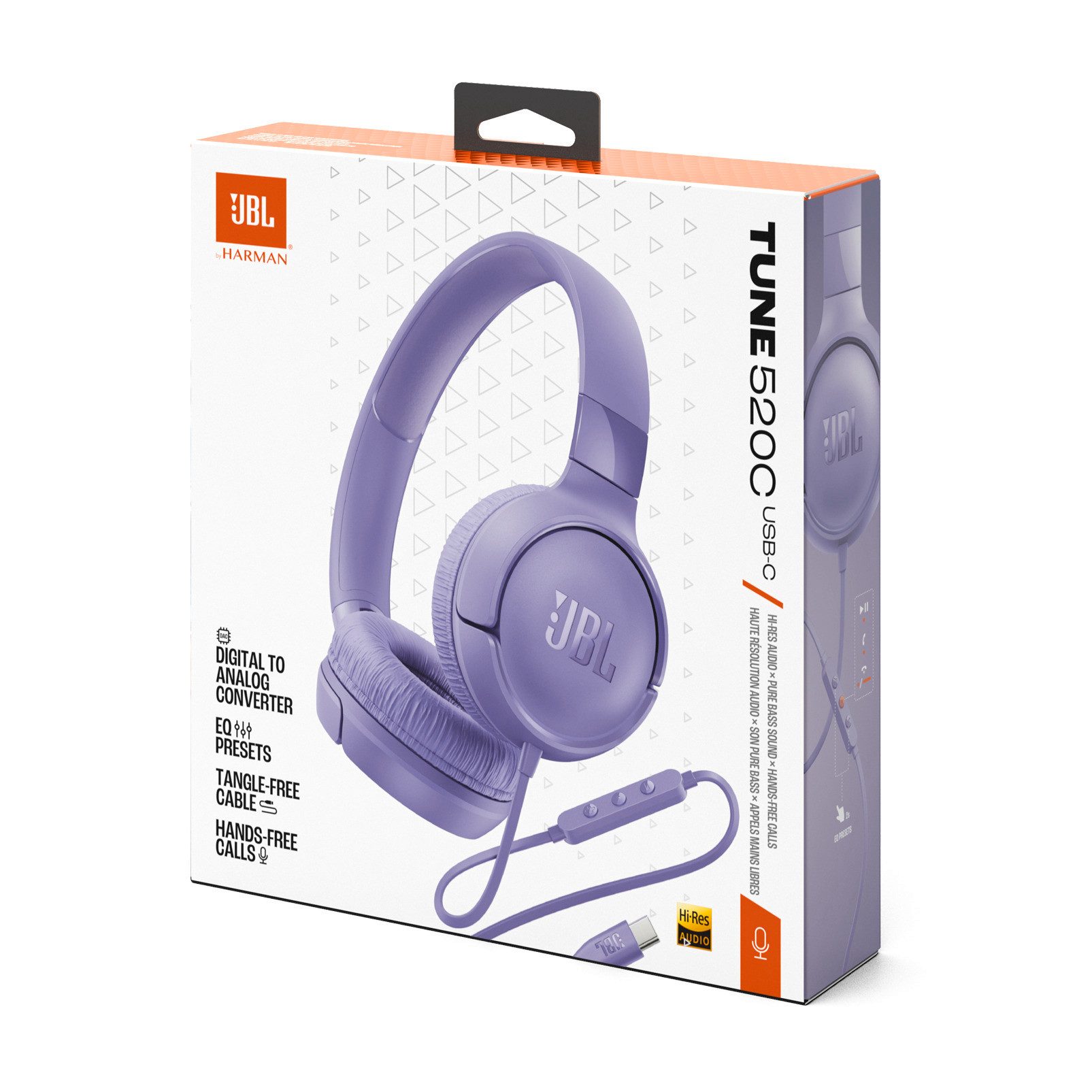 JBL Hoofdtelefoon Tune 520C USB-C bekabelde Hi-Res-On-Ear