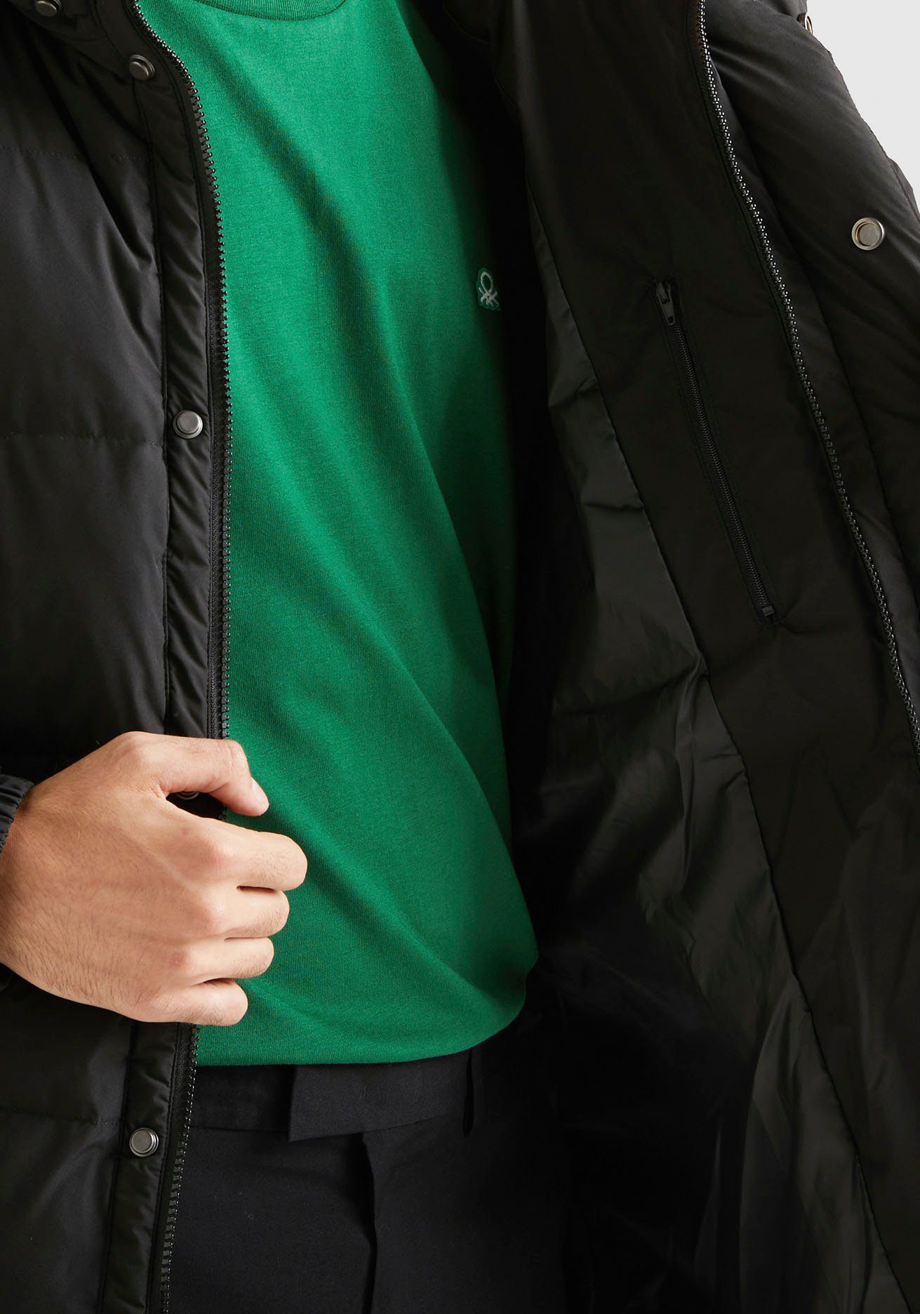 United Colors of Benetton Gewatteerde jas met rits en drukknoopsluiting aan de voorkant