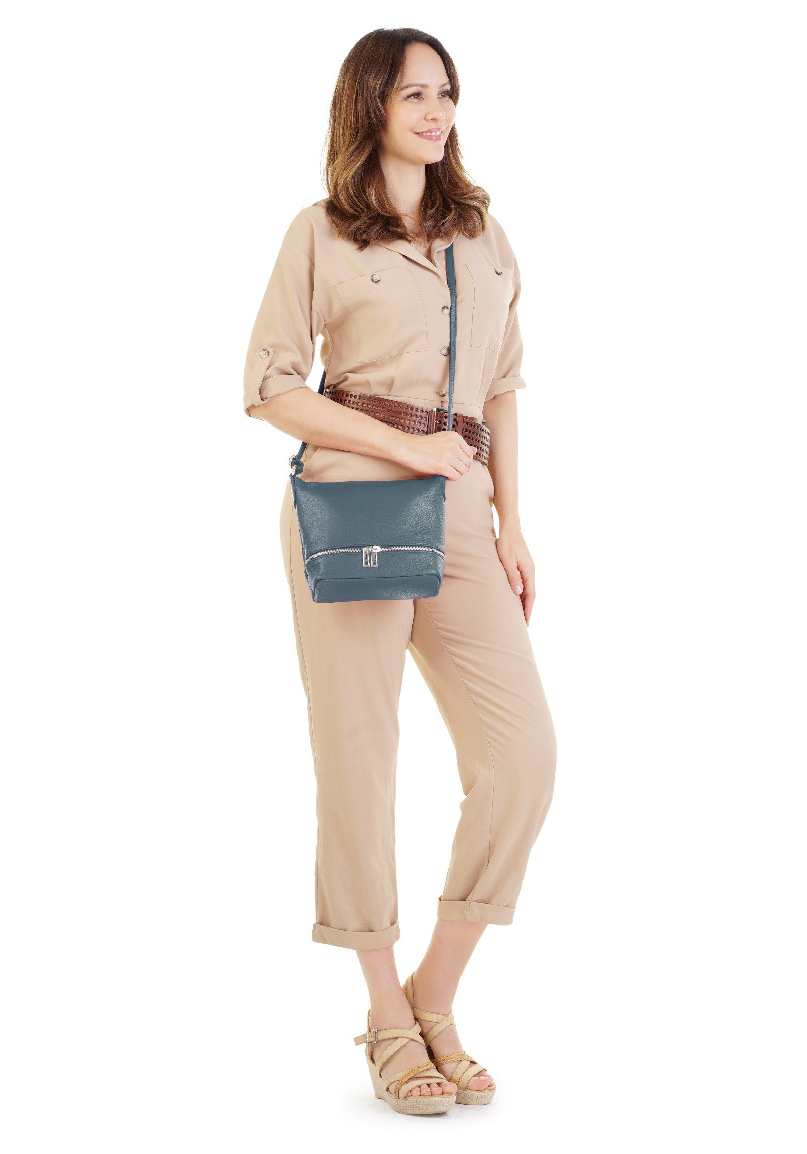 Cluty Schoudertas echt leer, made in italy