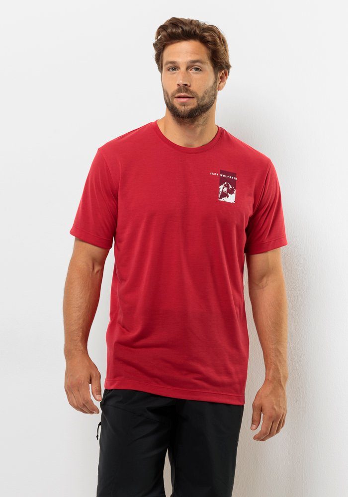 Jack Wolfskin Vonnan S S Graphic T-Shirt Men Functioneel shirt Heren XXL rood red glow