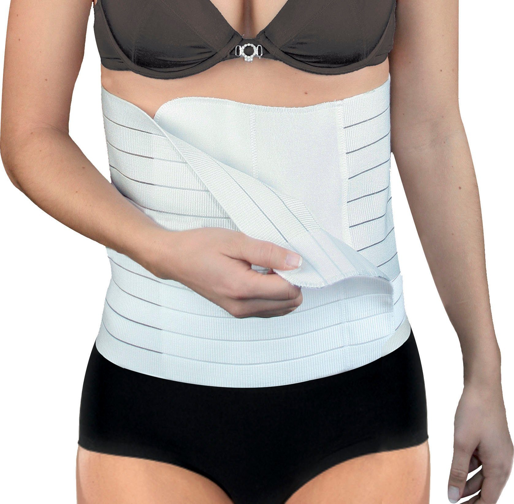 Hydas Steungordel Postoperatieve bandage, permanent elastisch met klittenbandsluiting, in 5 lengtes bandage maat 120 cm - 135 cm wit