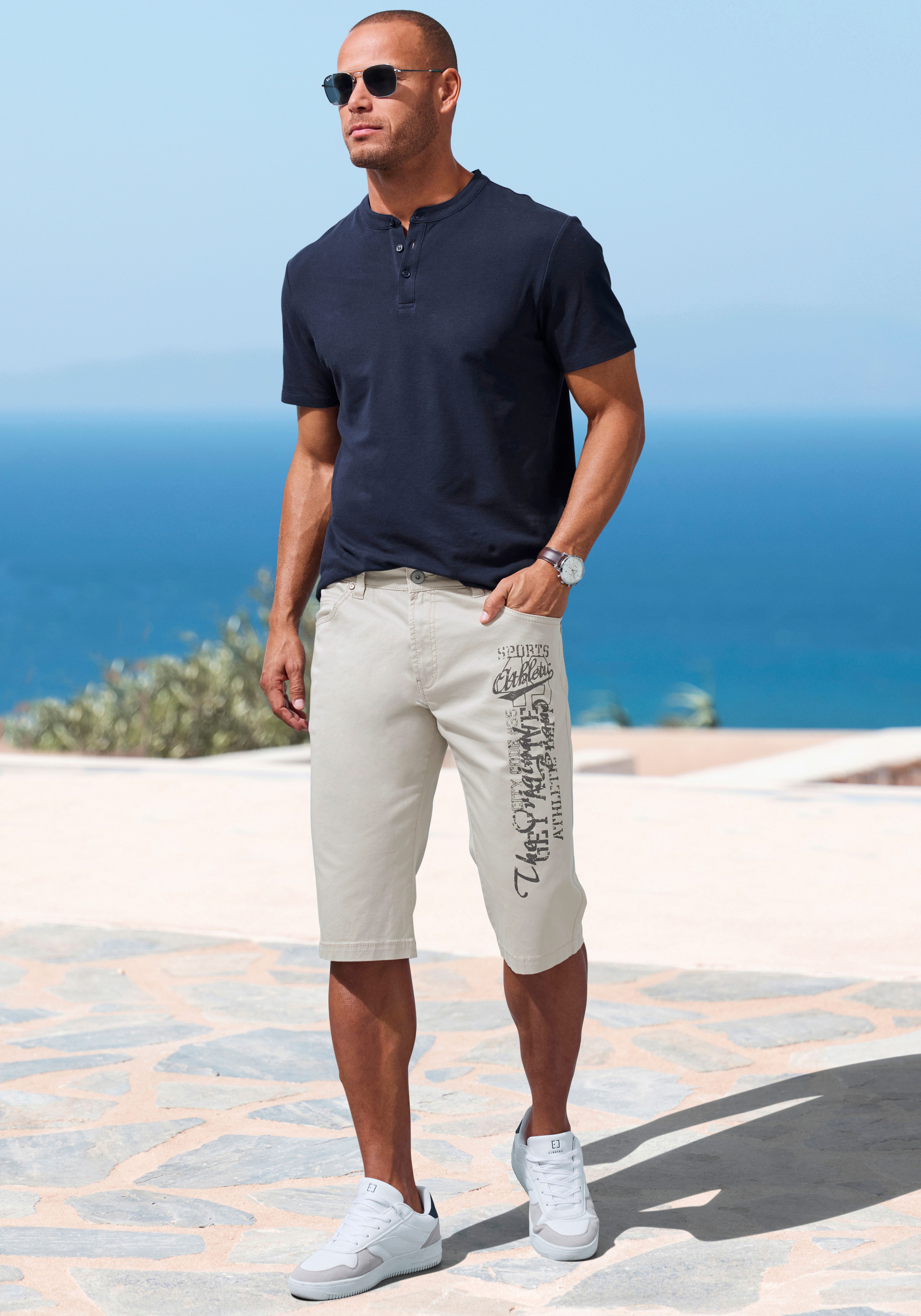 John Devin Poloshirt Met opstaande kraag Regular-Fit, van katoen-piqué