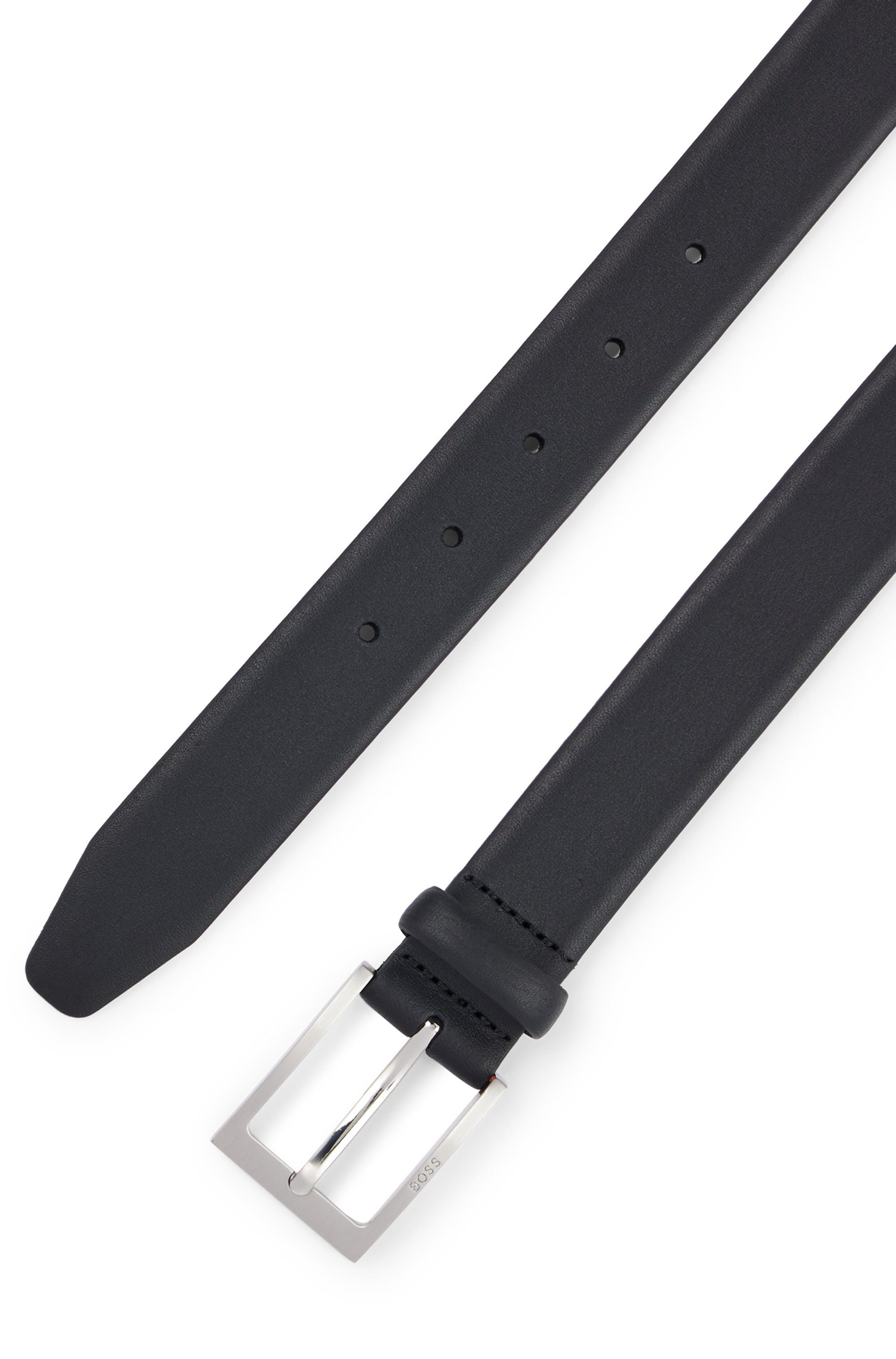 Boss Leren riem van nappaleer met logo-sluiting