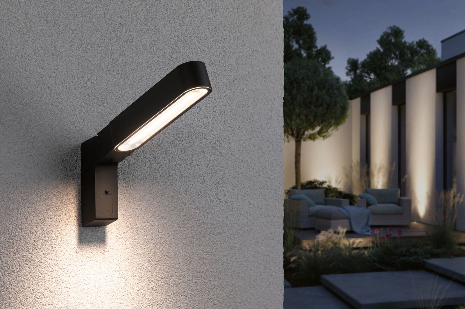 Paulmann Led-wandlamp voor buiten House Ito 47x301mm 3000K 6W 450lm 230V 65° Antraciet Metaal Kunststof (1 stuk)