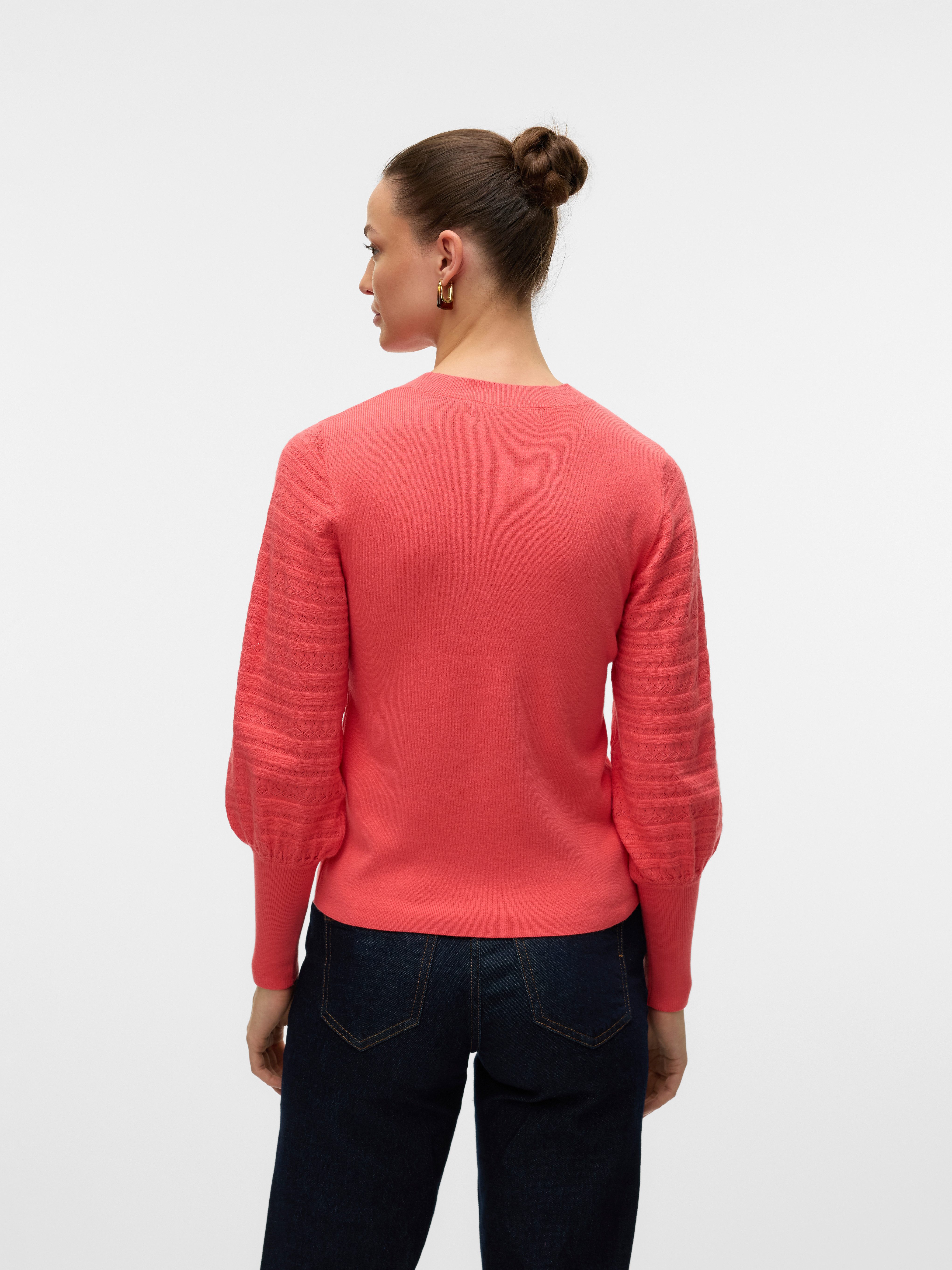 Vero Moda Gebreide trui VMHOLLYPOINTELLE LS O-NCK PULLOVE GA BOO