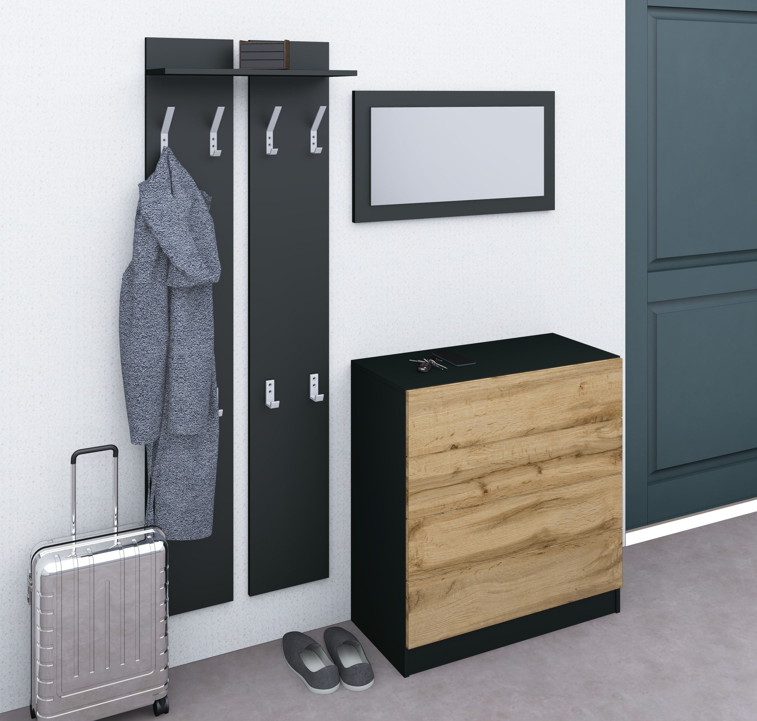 borchardt Möbel Halmeubelset Vaasa 3 met push to open functie (set, 3-delig)
