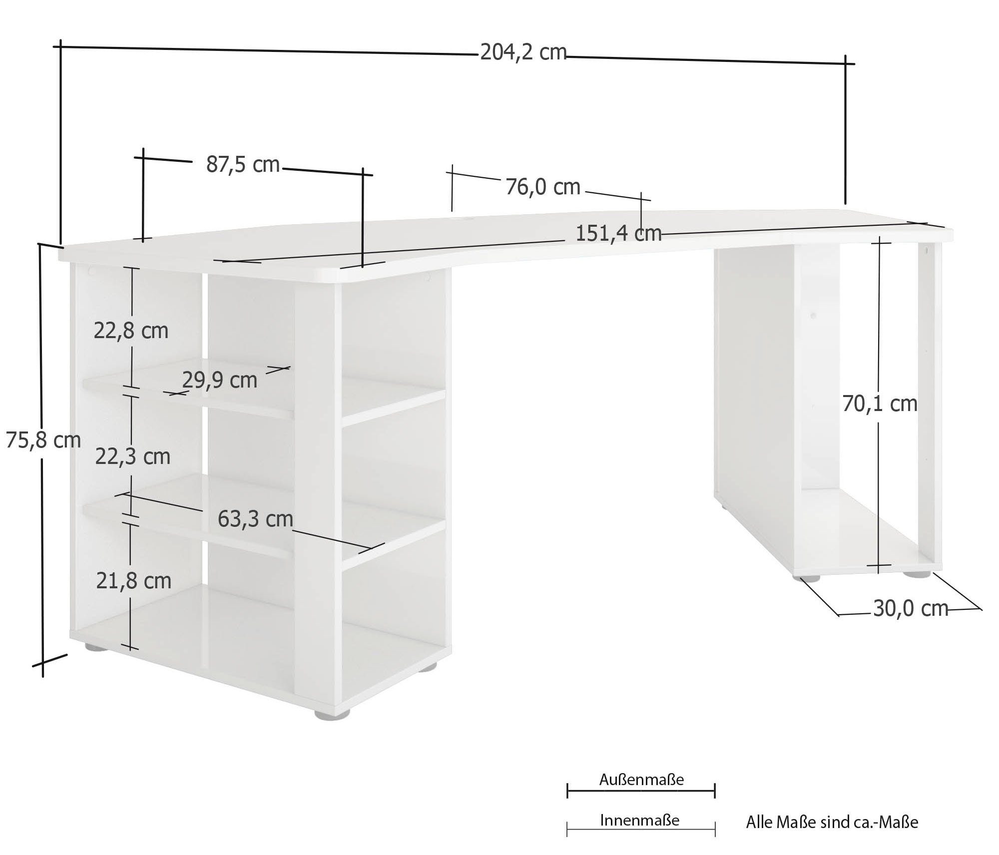 INOSIGN Gamingtafel Pippo Design-gamingtafel in hoogglans