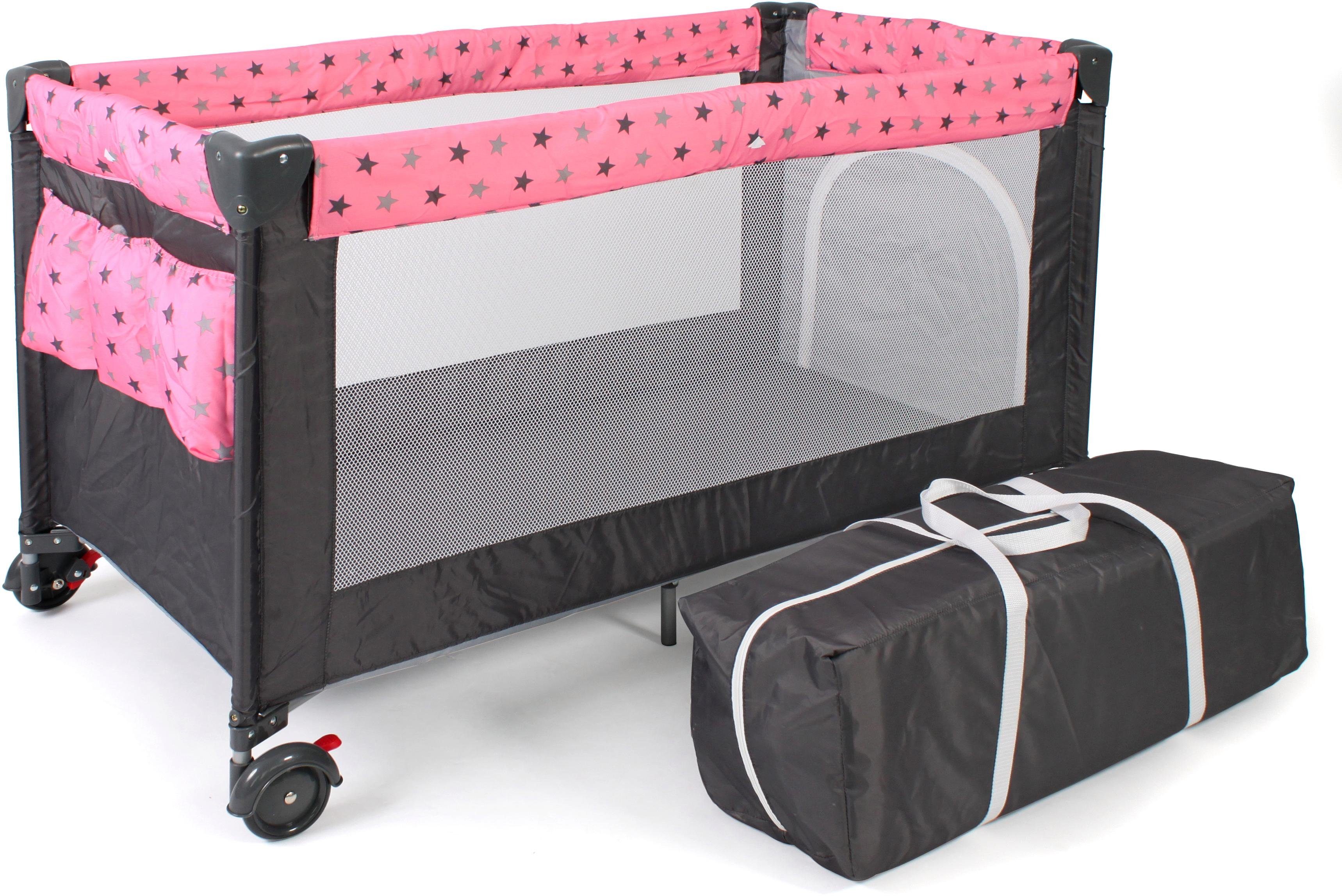 CHIC4BABY Baby-campingbed Luxe, sterretje grijs