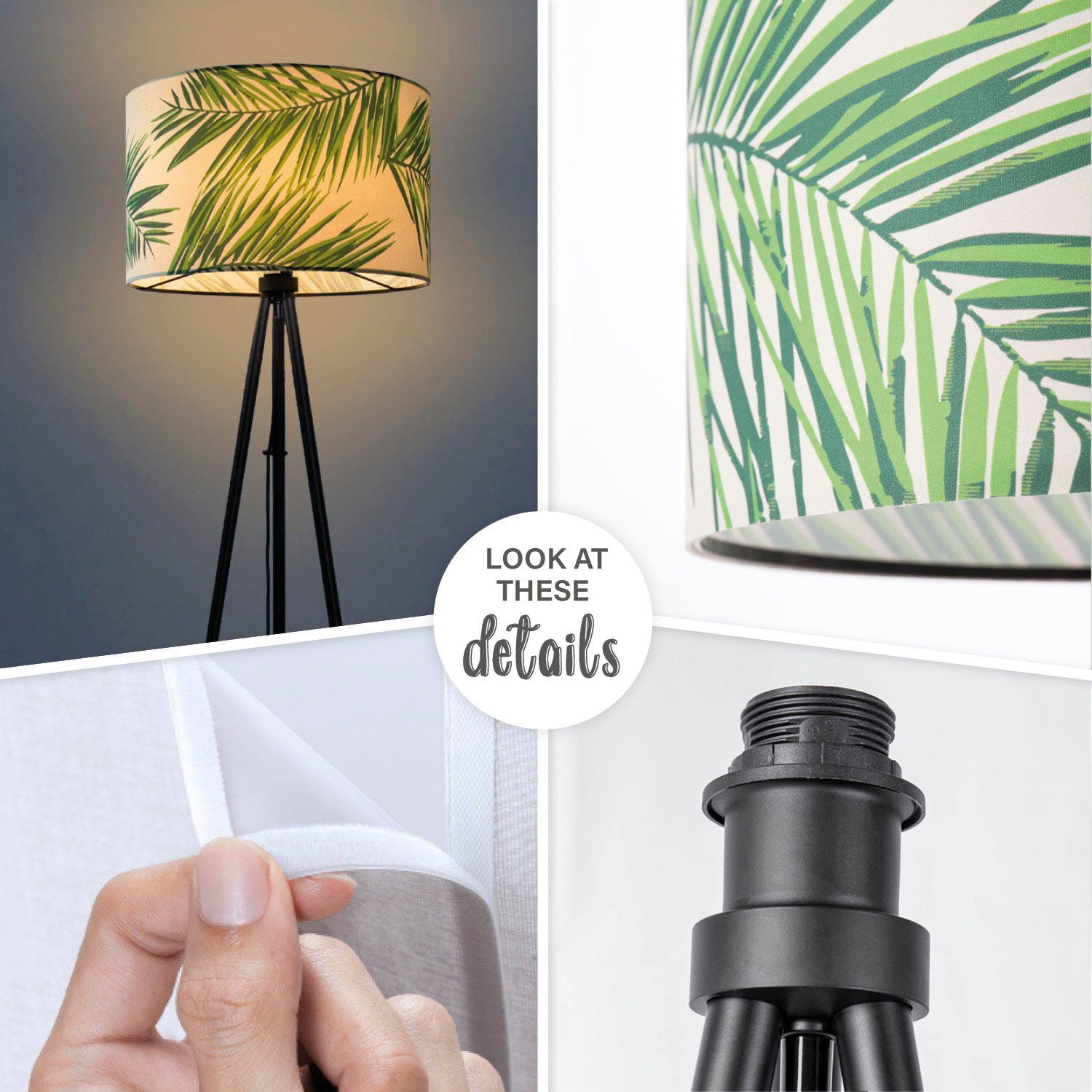 Paco Home Staande lamp Trina Ostende Lampenkap woonkamer statief lamp kantoor kinderkamer jungle palm