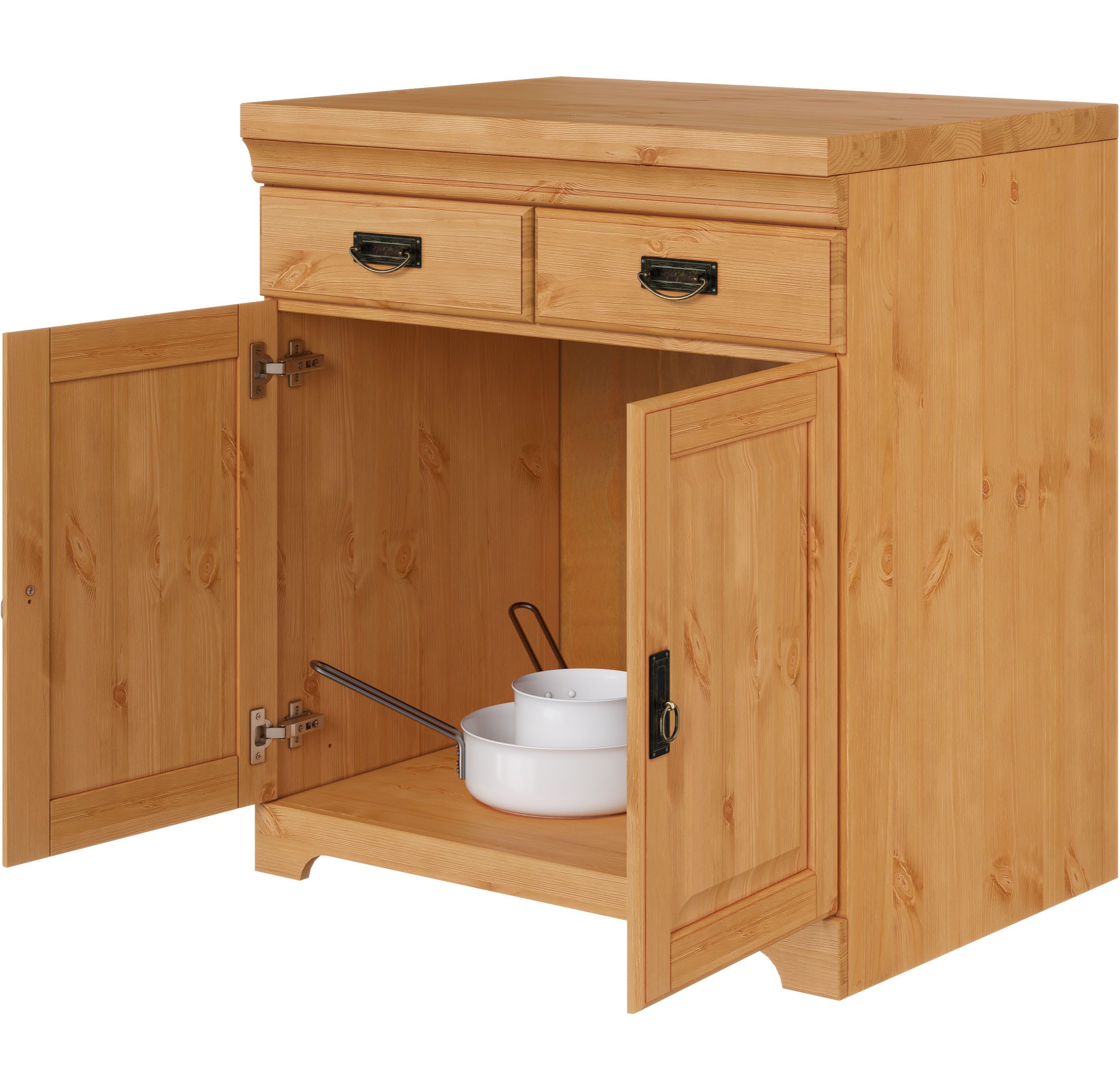 Home affaire Gootsteenkast Rügen Breedte 80 cm, massief grenen, met 2 deuren