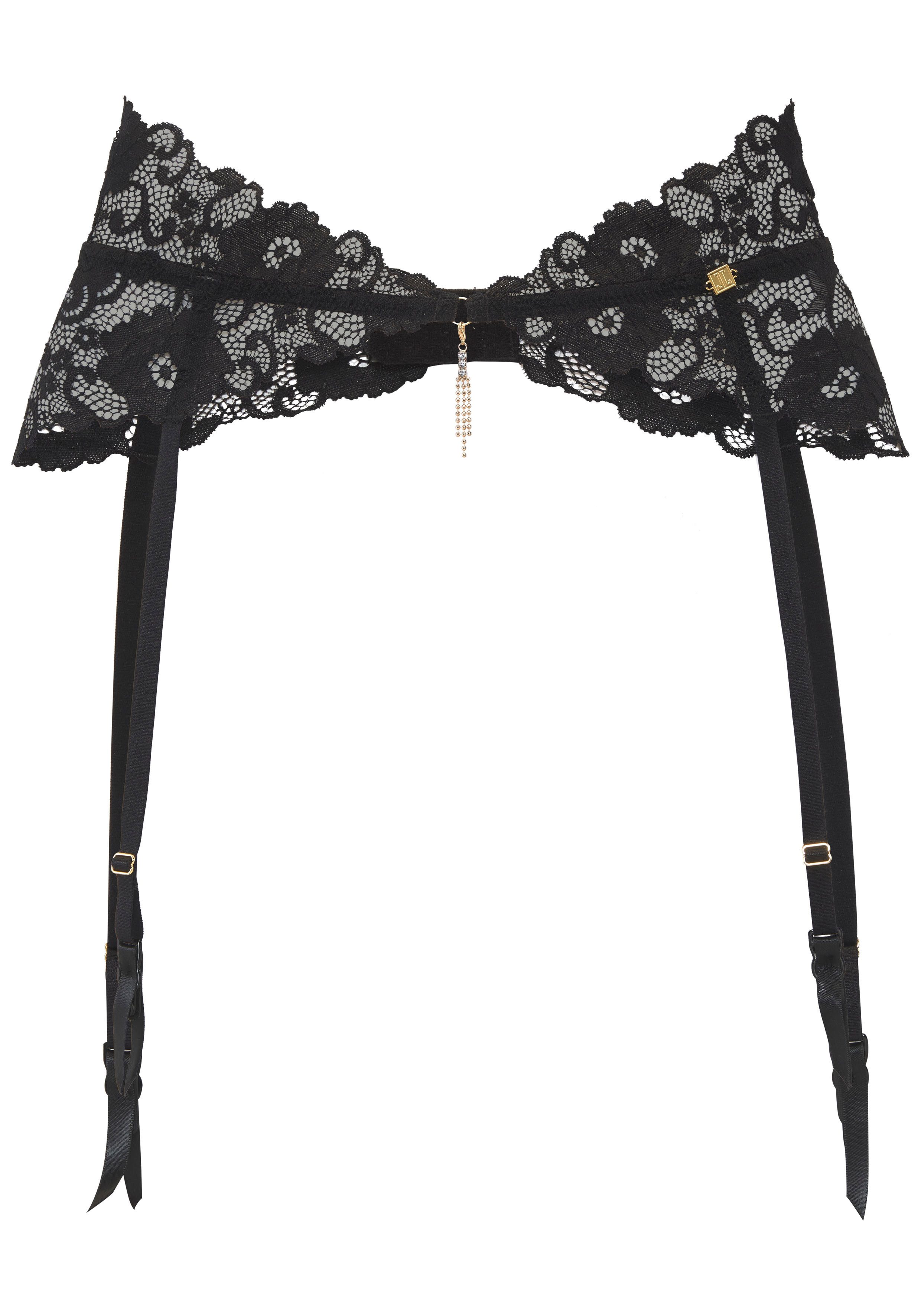 Jette Joop Jarretelgordeltje van bloemige kant met extravagante glitteraccessoire, sexy lingerie