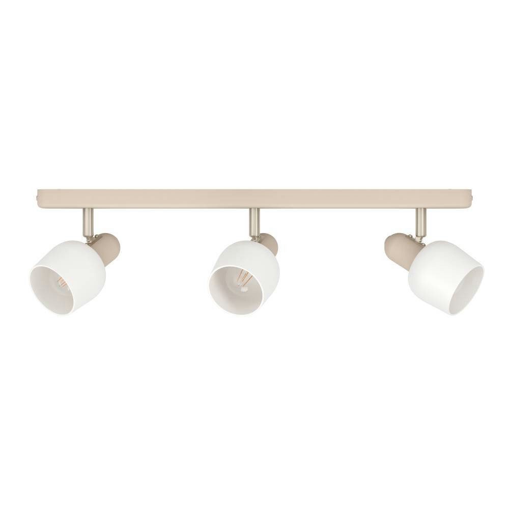 EGLO Plafondspot CORATO Plafondlamp, metaal in zandkleur, nikkel-mat, glas in wit, E14 (1 stuk)