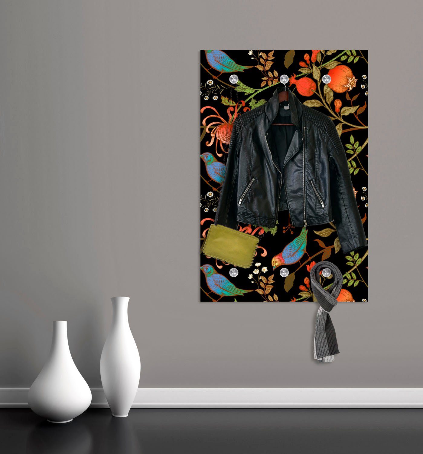 queence Kapstok Junglekleur met 6 haken, 80 x 120 cm