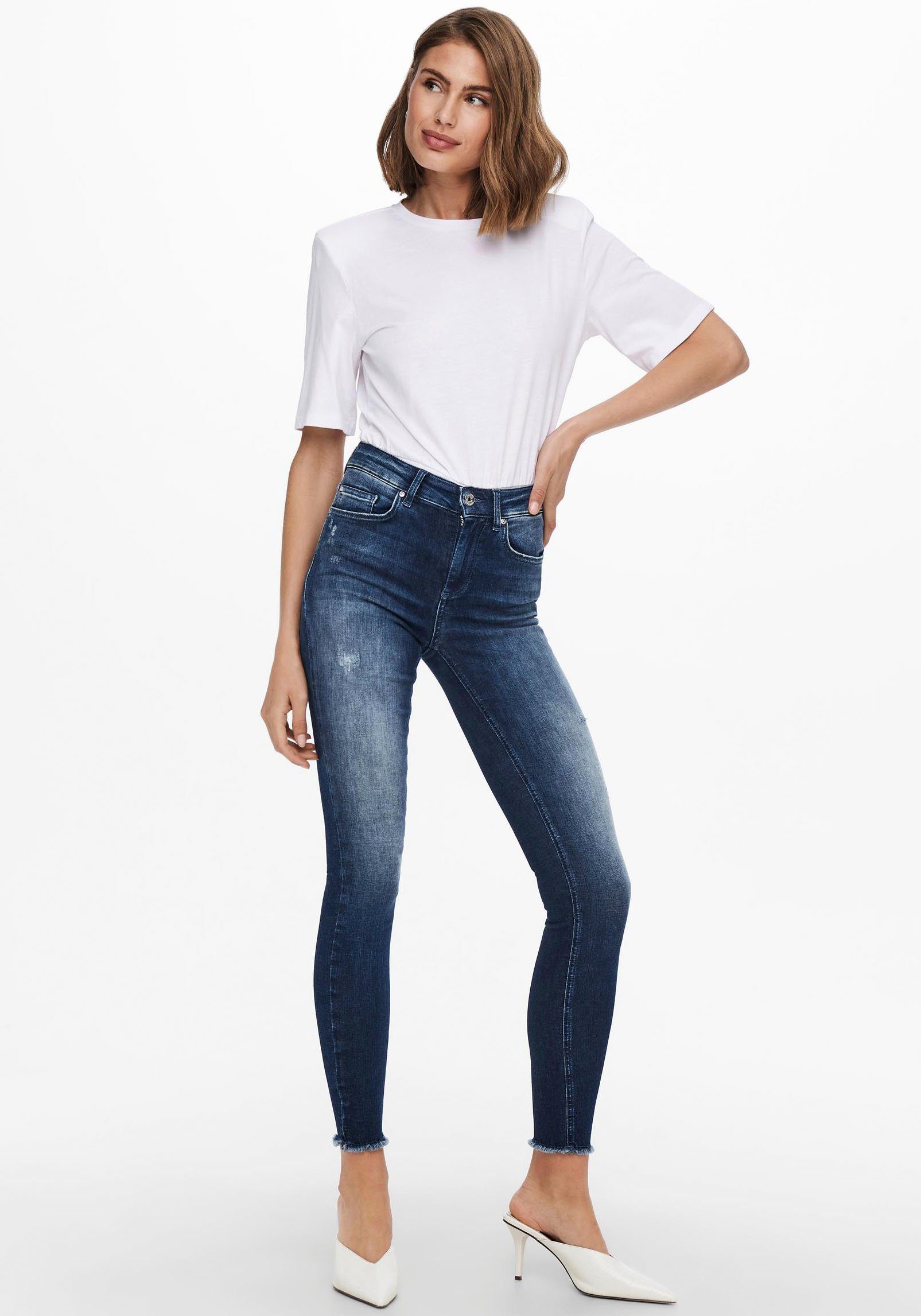 Only Skinny fit jeans ONLBLUSH LIFE MID SK ANK RAW
