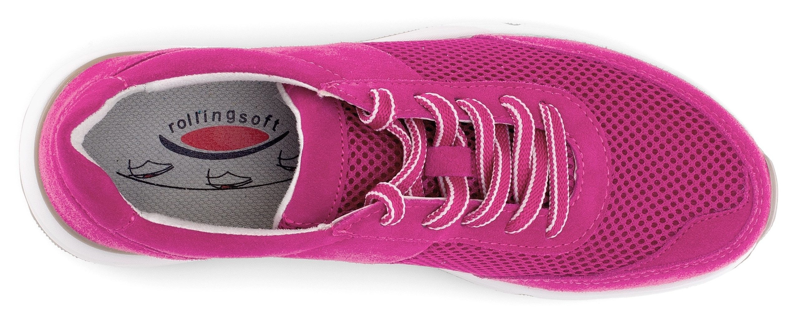 Gabor Rollingsoft Sneakers met sleehak vrijetijdsschoen, lage schoen, veterschoen, logo op de hiel