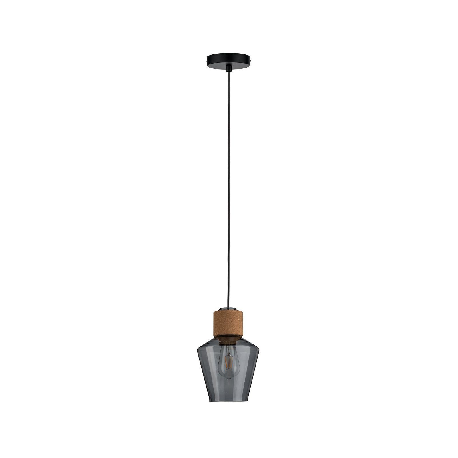 Paulmann Hanglamp Neordic Edla max. 1x20W Rookglas/Kurk/Zwart 230V (1 stuk)