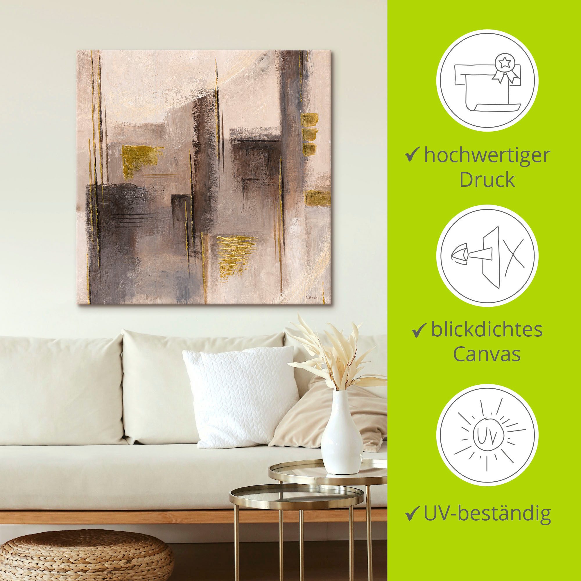 Artland Artprint op linnen Abstracte skyline I gespannen op een spieraam